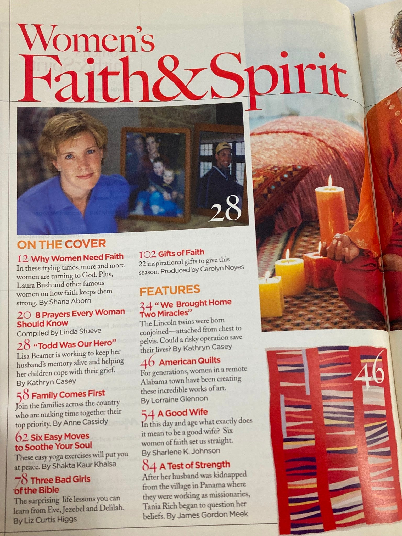 Women's Faith & Spirit Magazine 2002 Laura Bush Faith Keeps Her Strong No Label