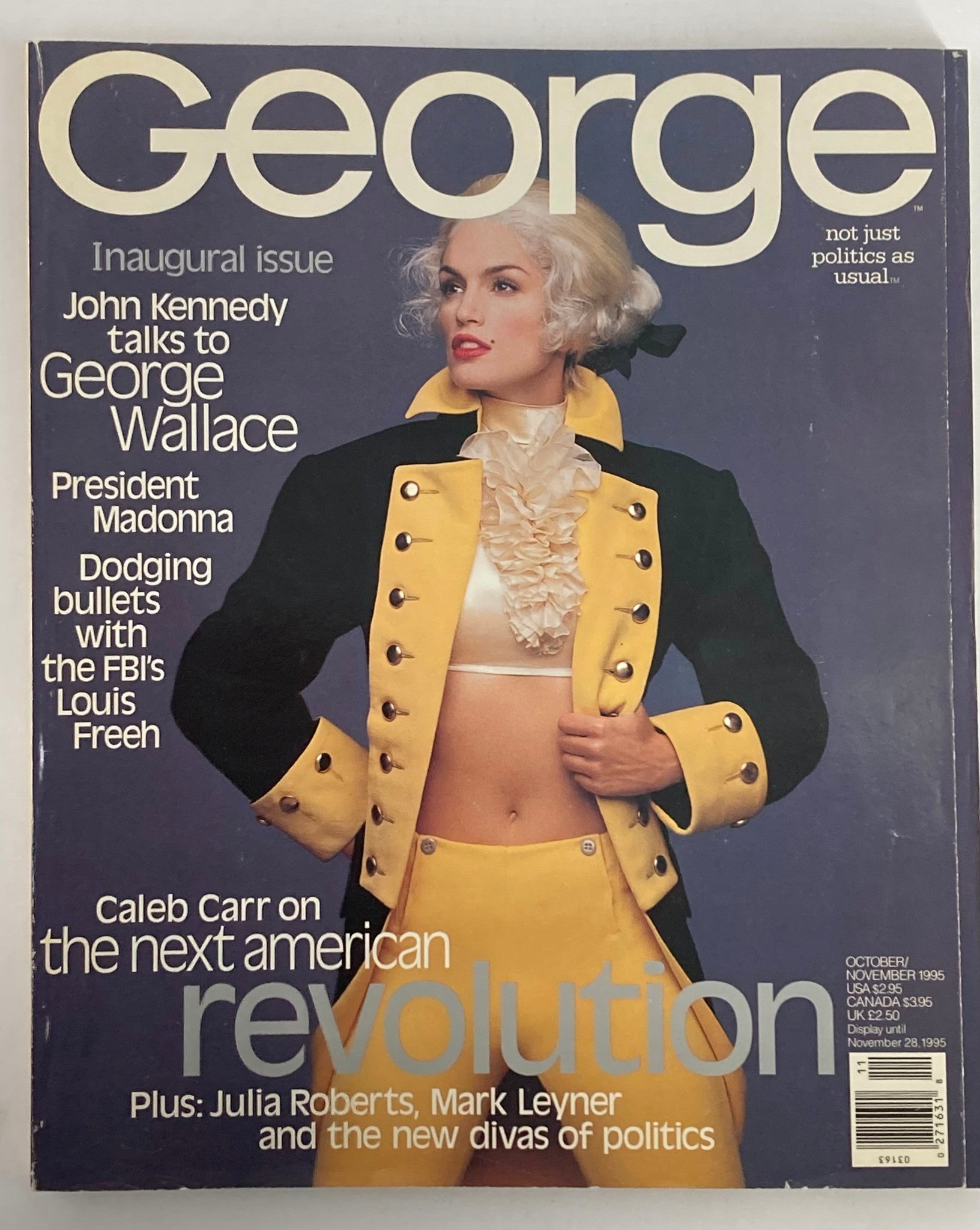 Cover of George Magazine, October 1995, featuring Cindy Crawford and John F. Kennedy Jr.