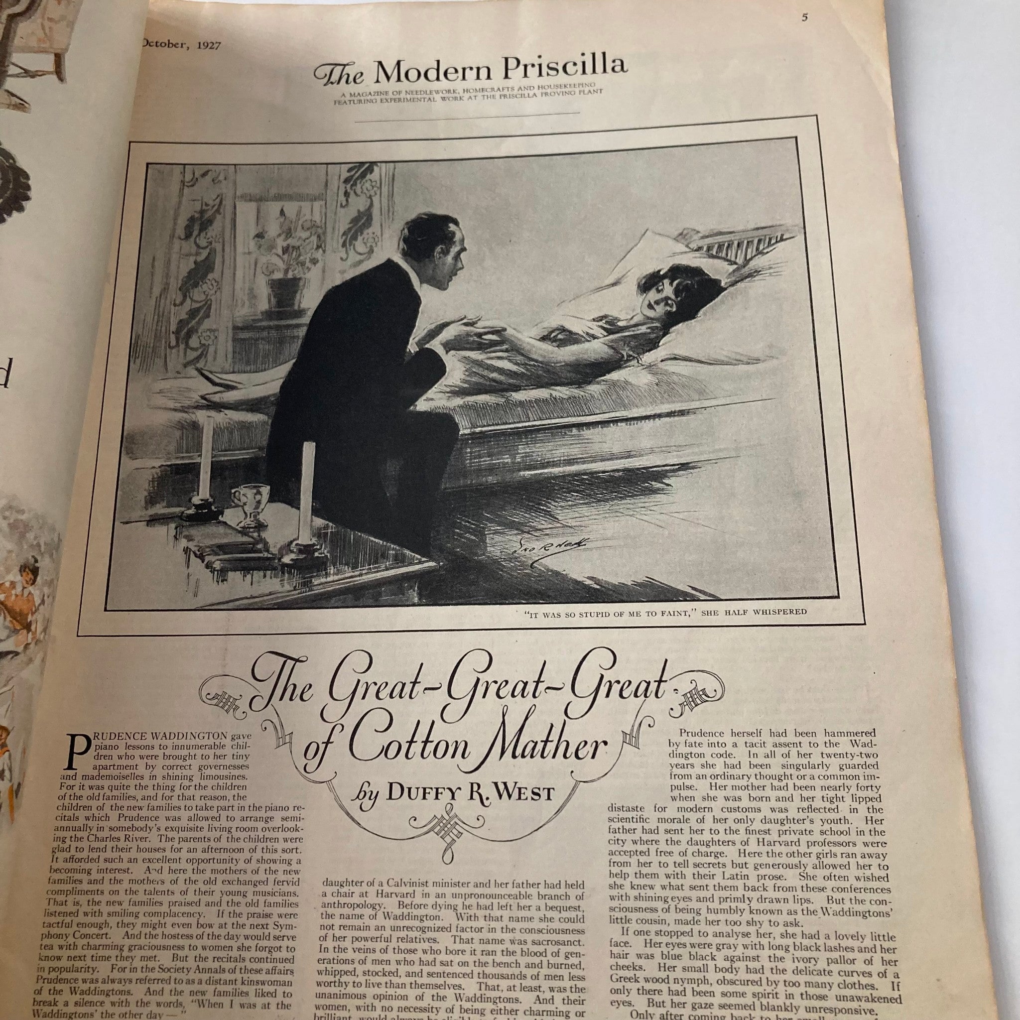 VTG Modern Priscilla Magazine October 1927 The Great of Cotton Mather No Label