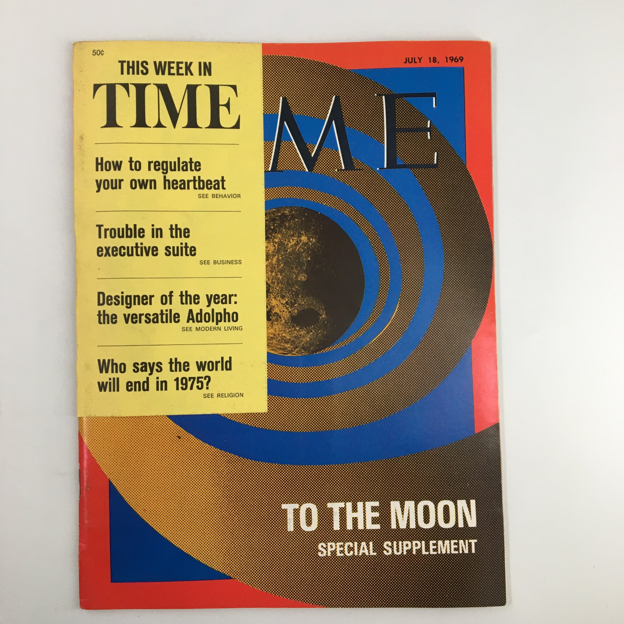 VTG Time Magazine July 18 1969 To The Moon Special Supplement No Label