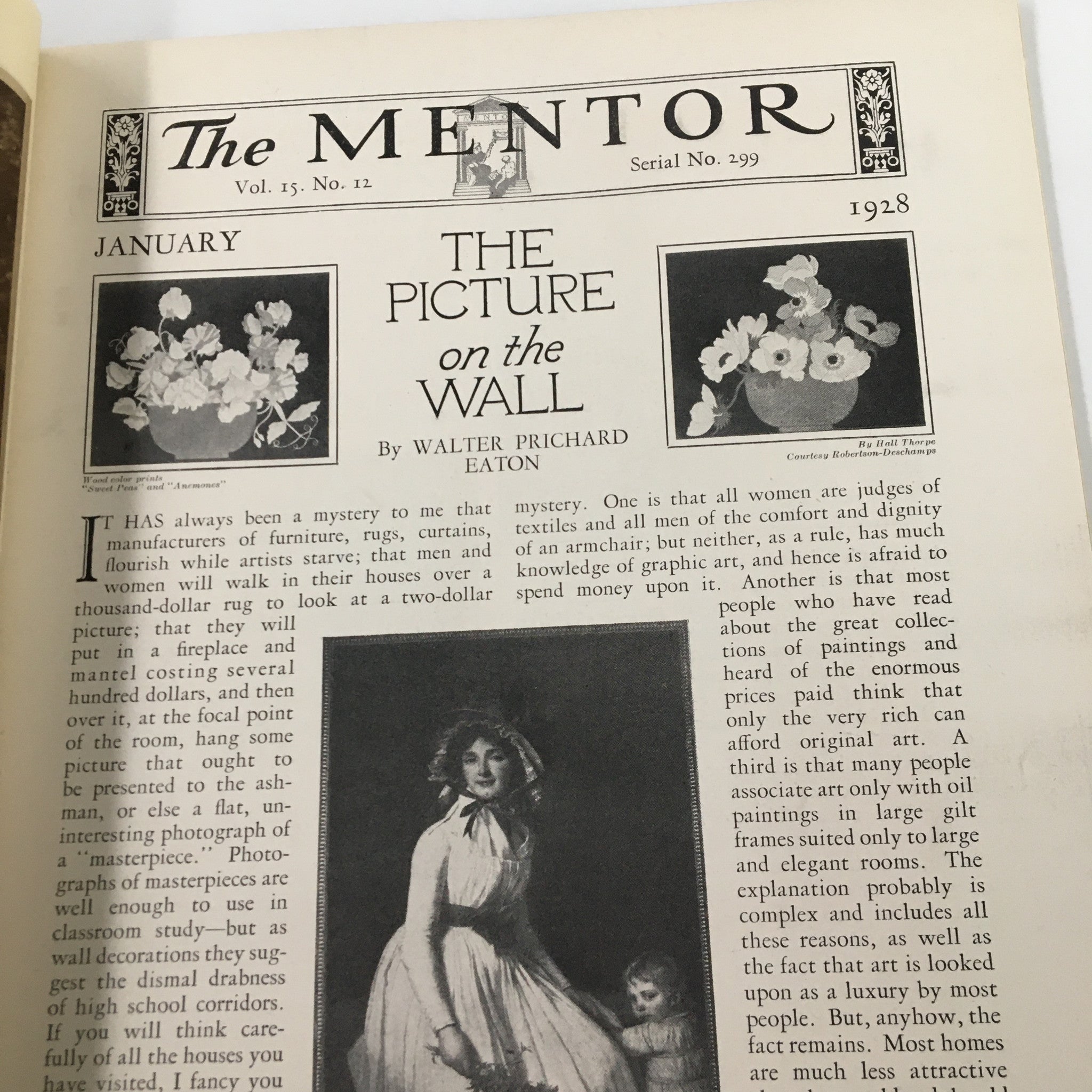 VTG The Mentor Magazine January 1928 The Picture on the Wall No Label