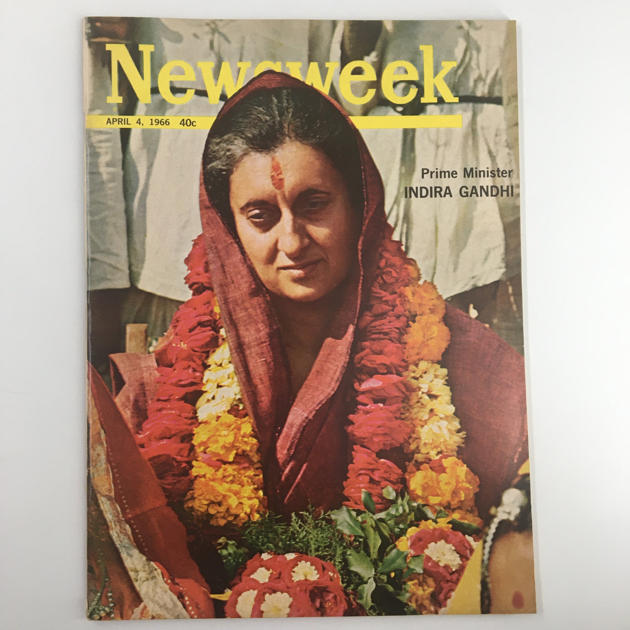 VTG Newsweek Magazine April 4 1966 Prime Minister Indira Gandhi No Label