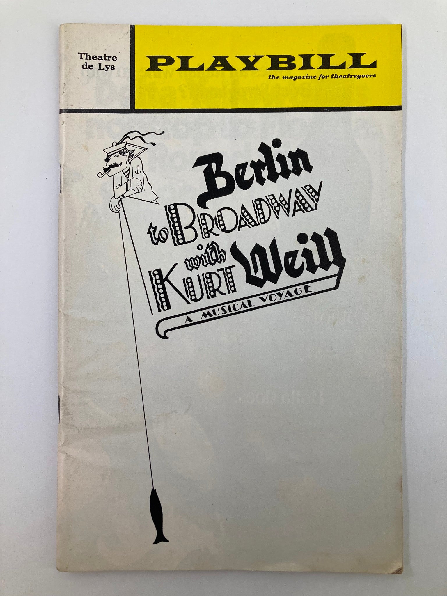 1972 Playbill Theatre de Lys Margery Cohen in Berlin to Broadway with Kurt Weill