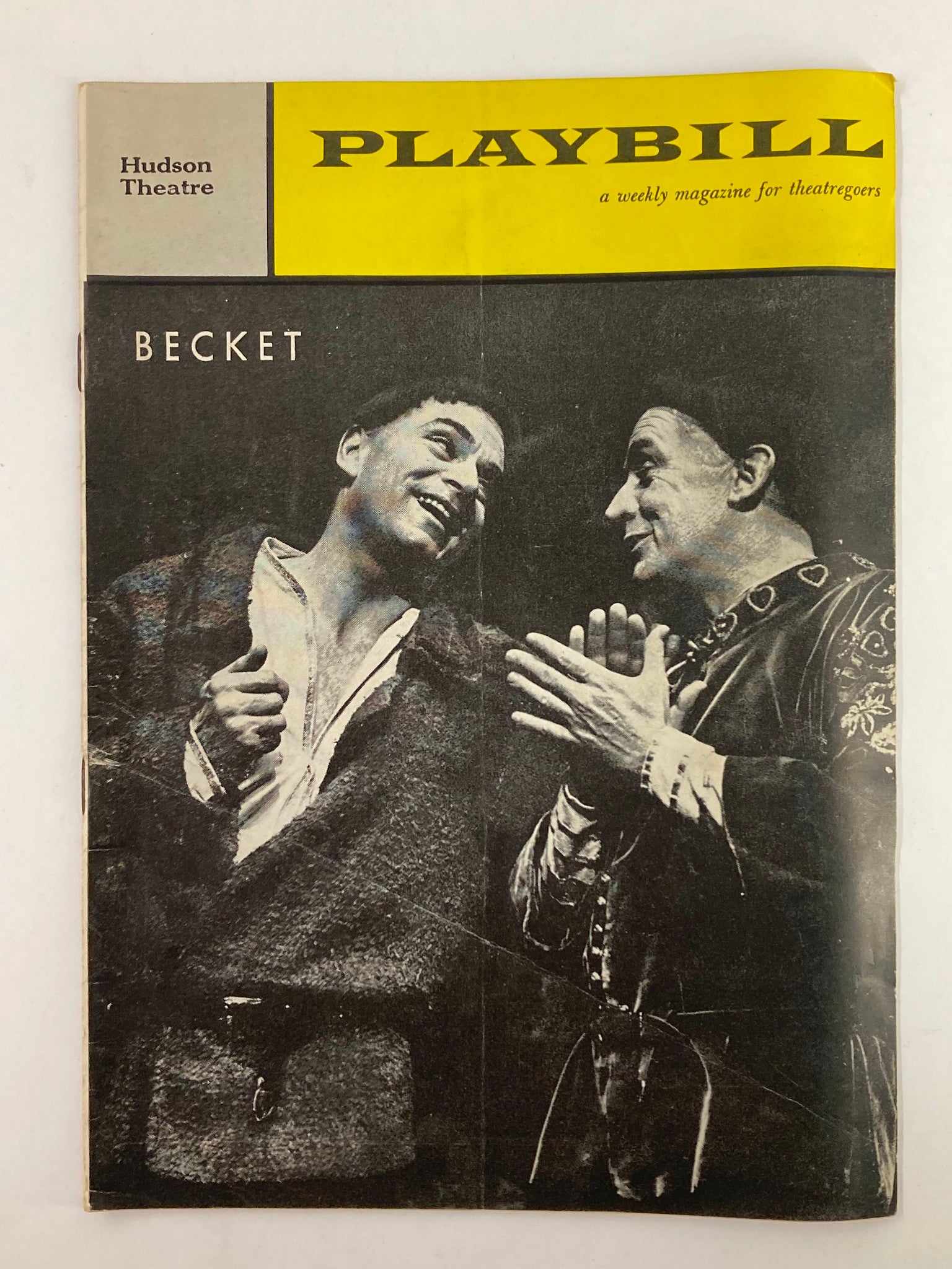 1961 Playbill Hudson Theatre Laurence Olivier, Arthur Kennedy in Becket