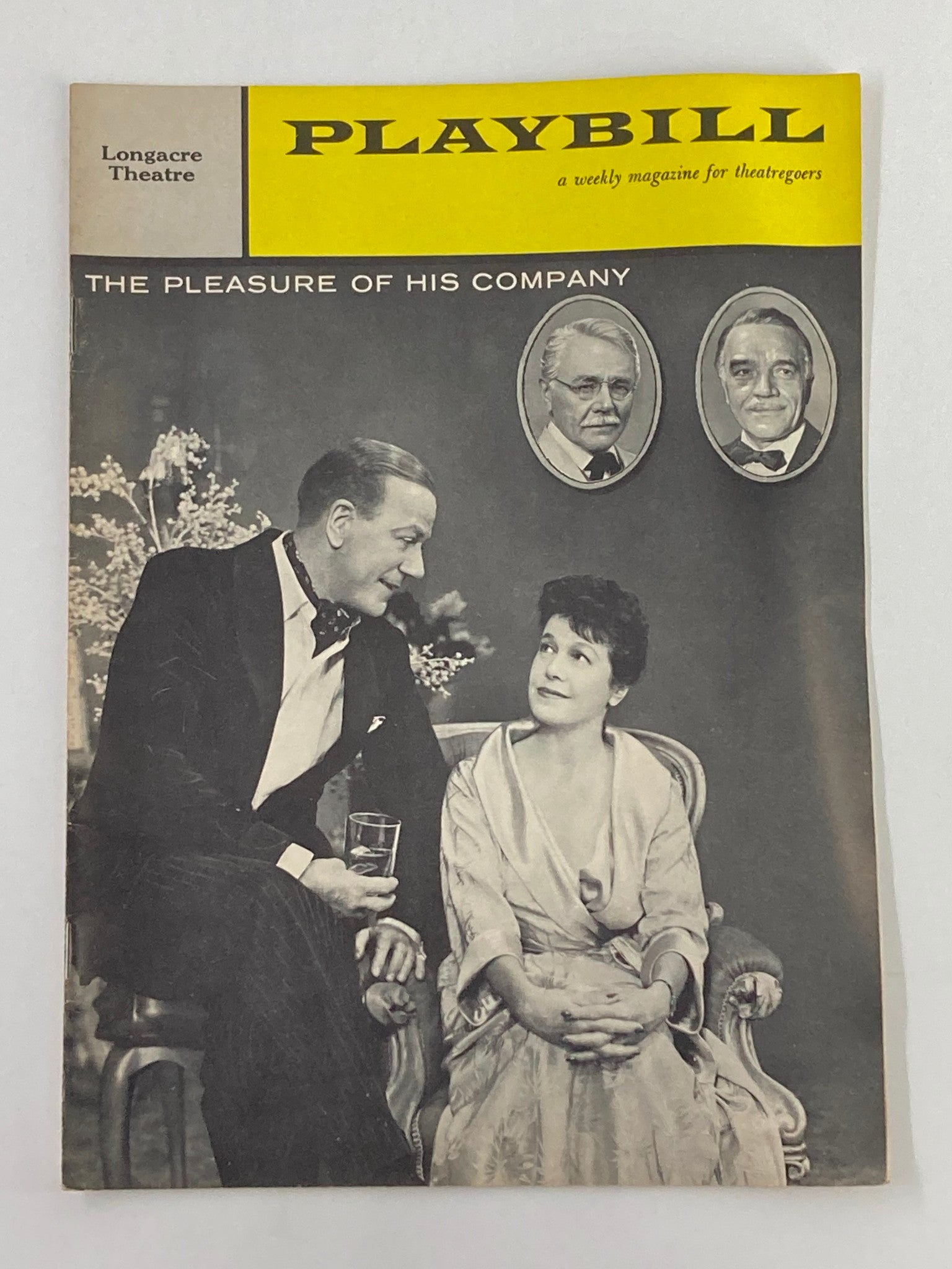 1958 Playbill Longacre Theatre Cyril Ritchard in The Pleasure of His Company