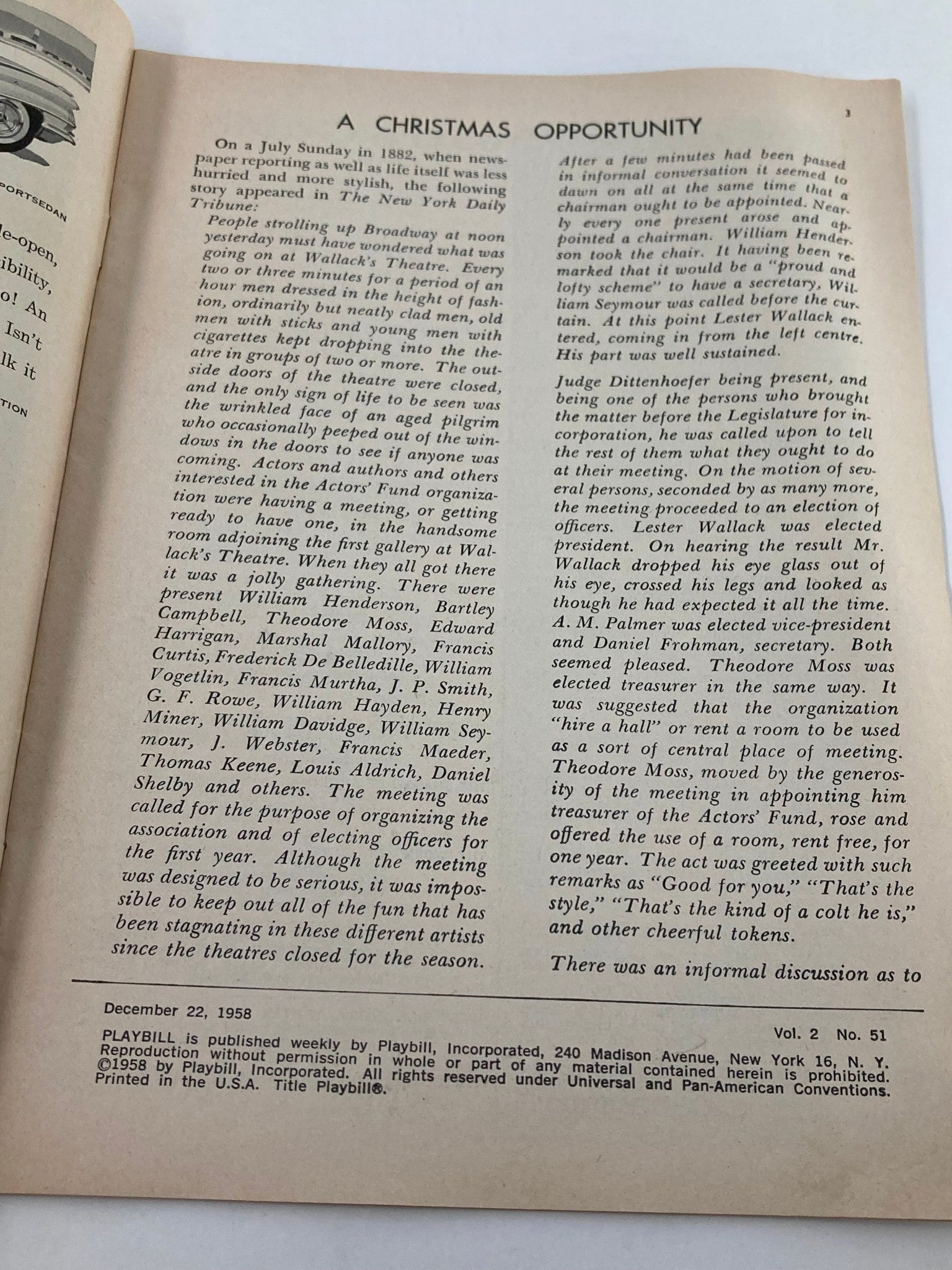 1958 Playbill Longacre Theatre Cyril Ritchard in The Pleasure of His Company