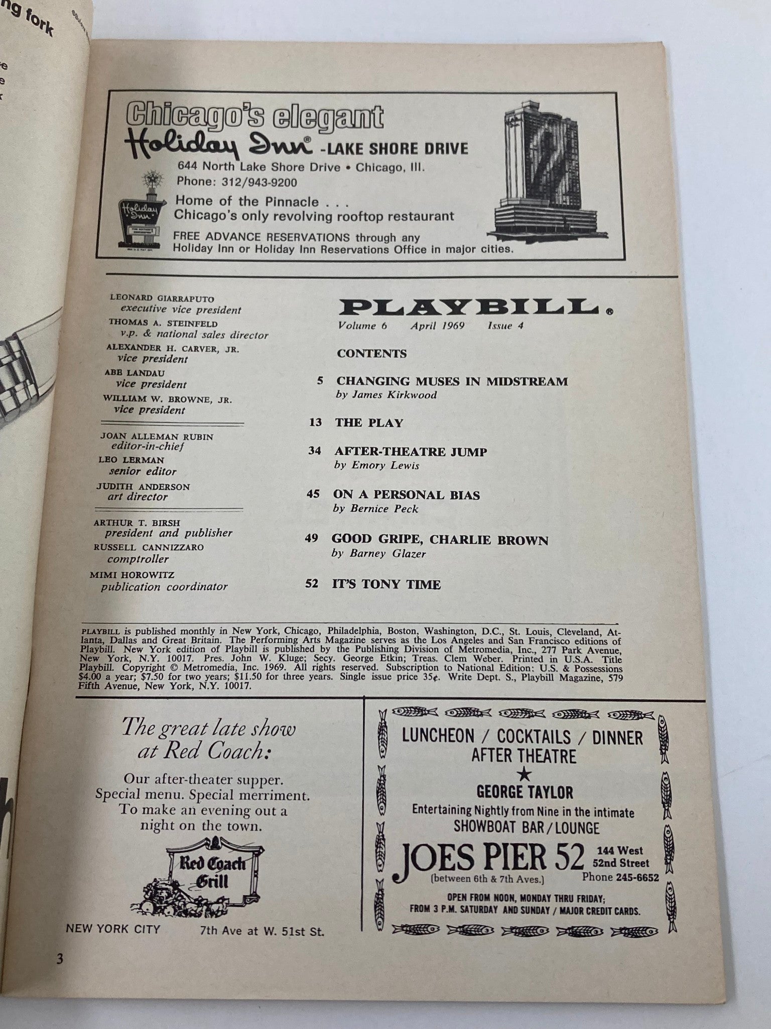 1969 Playbill The Palace Theatre Joel Grey in George M! by Joe Layton