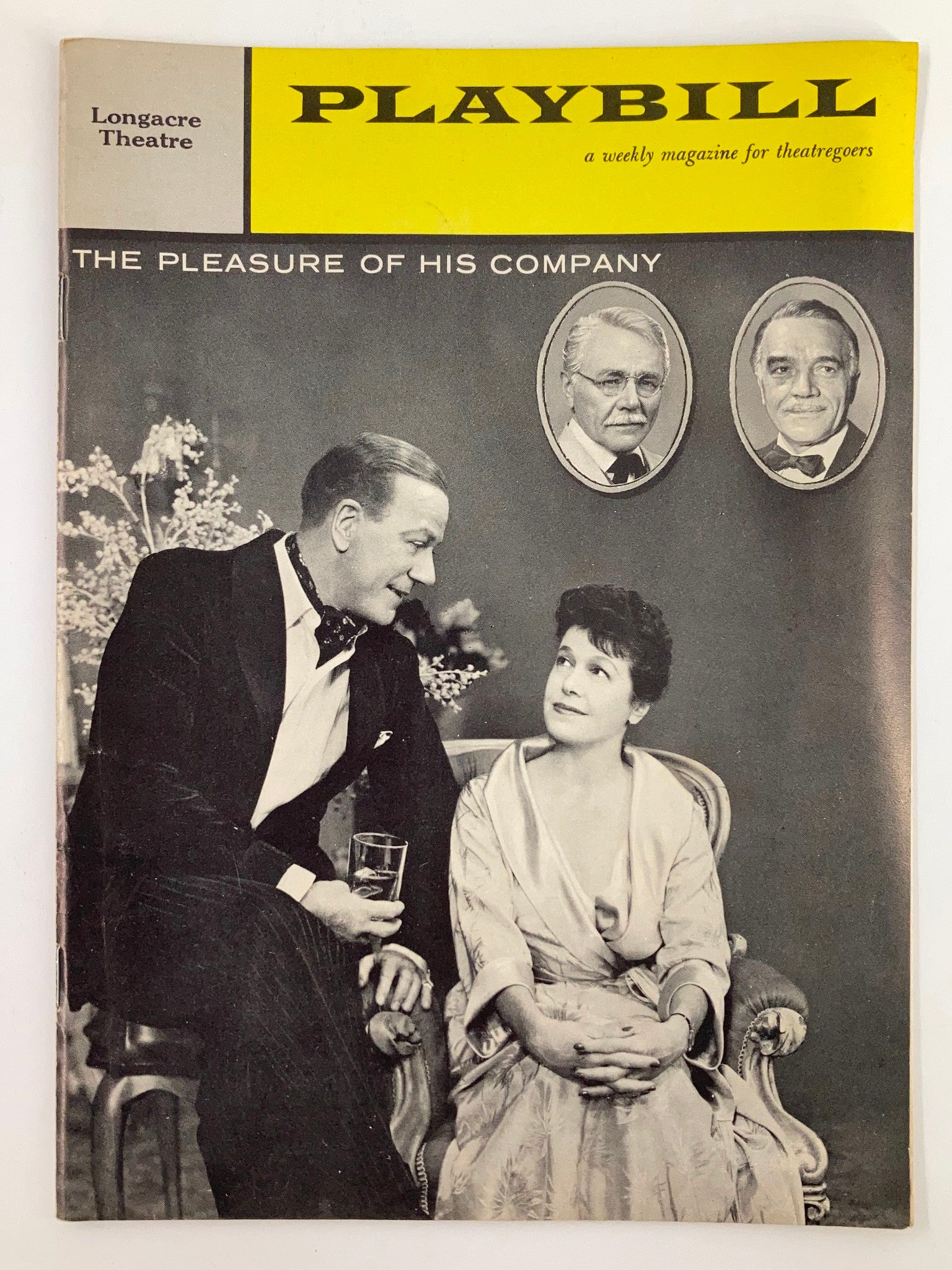 1958 Playbill Longacre Theatre Charlie Ruggles in The Pleasure of His Company