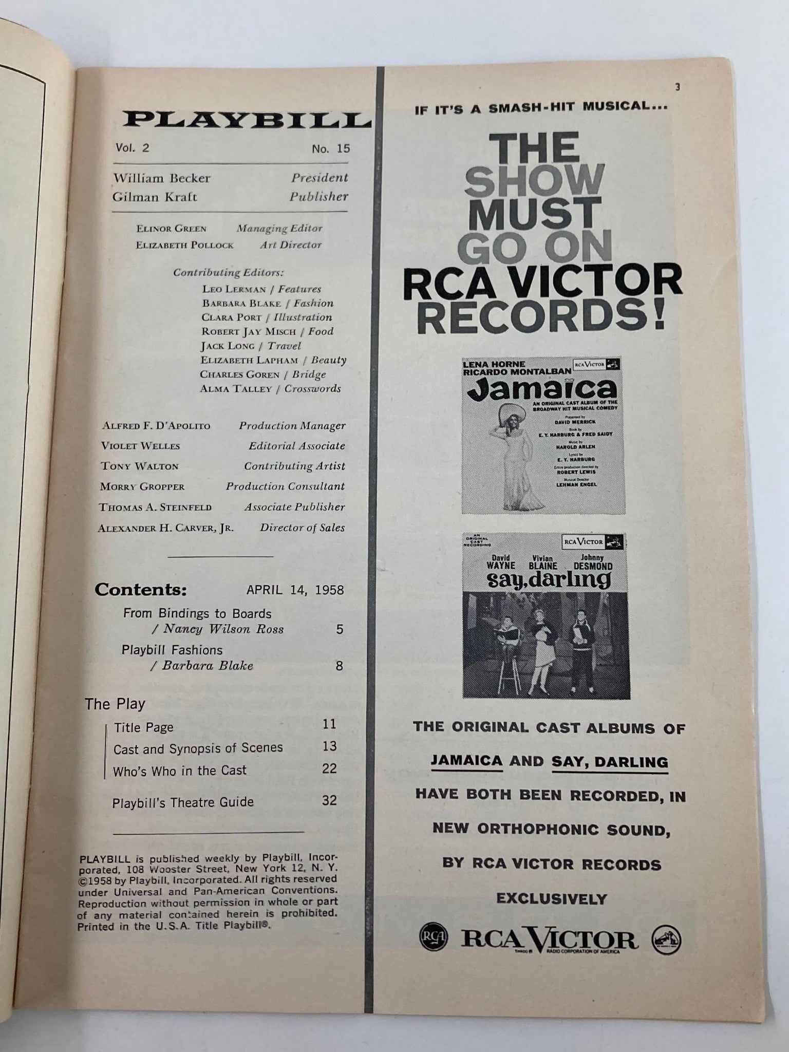 1958 Playbill Ambassador Theatre Tyrone Power Faye Emerson in Back to Methuselah