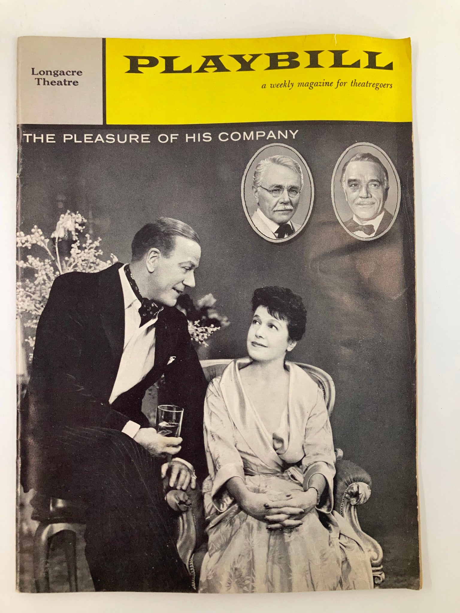 1958 Playbill Longacre Theatre Charles Ruggles in The Pleasure of his Company