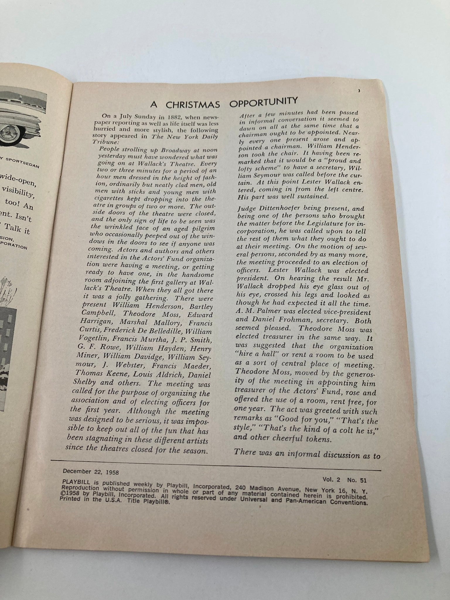 1958 Playbill Longacre Theatre Charles Ruggles in The Pleasure of his Company