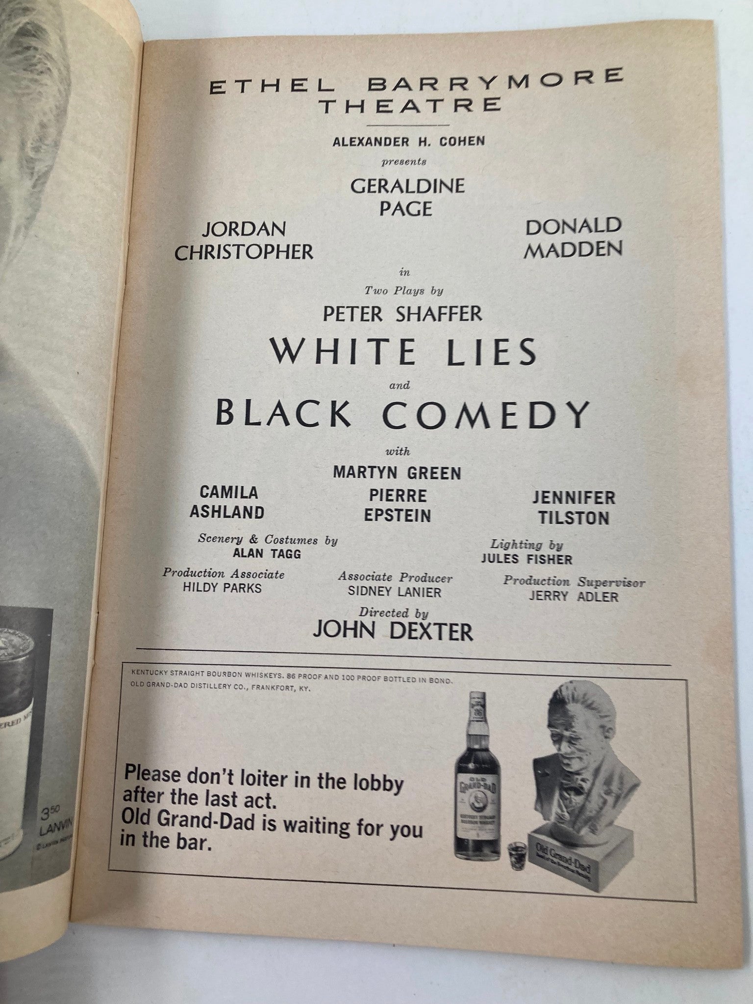 1967 Playbill Ethel Barrymore Theatre Jordan Christopher in Black Comedy