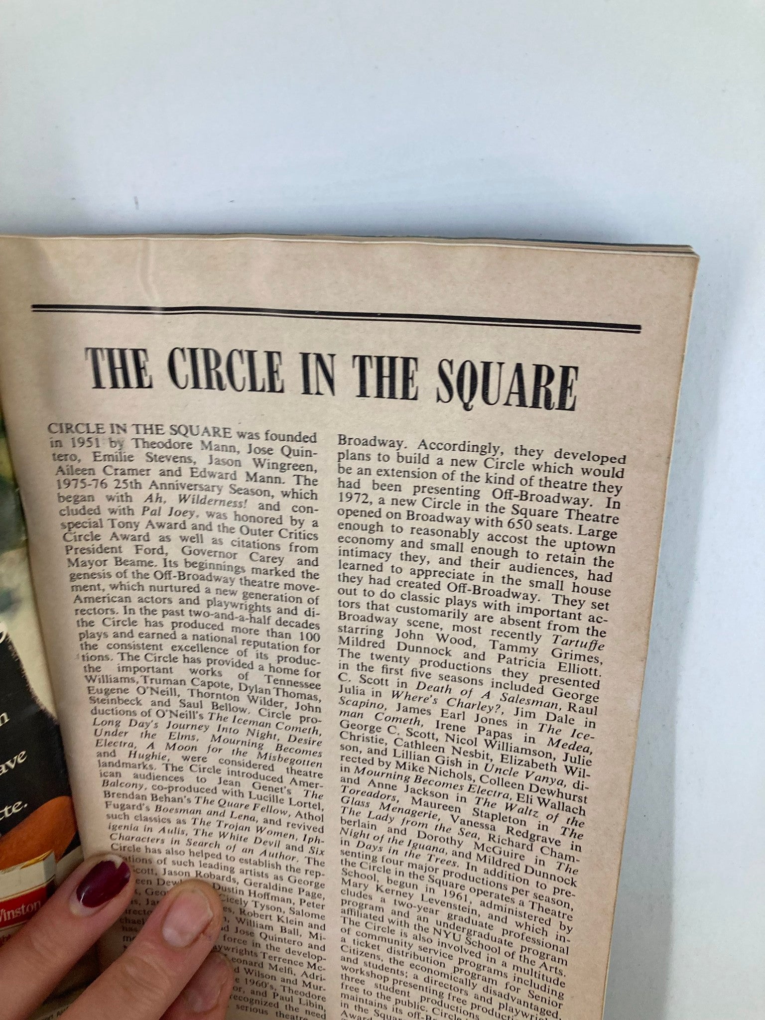 1977 Playbill Circle in the Square Theatre Lynn Redgrave in Saint Joan