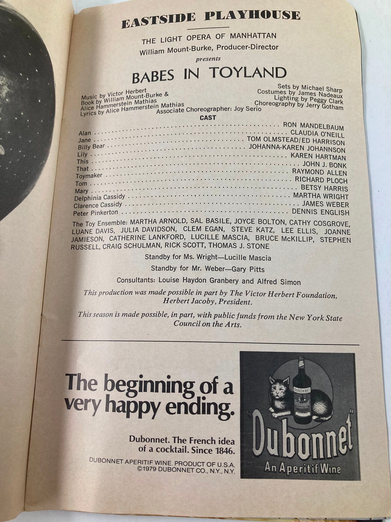 1979 Showbill Eastside Playhouse Ron Mandelbaum in Babes in Toyland