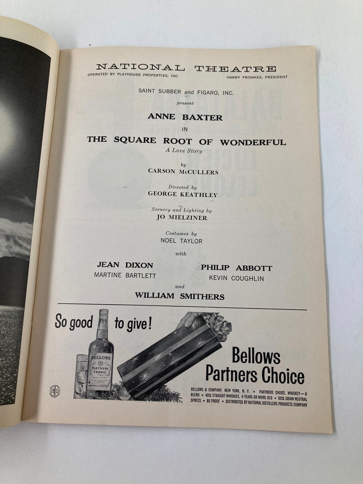 1957 Playbill National Theatre Anne Baxter in The Square Root of Wonderful