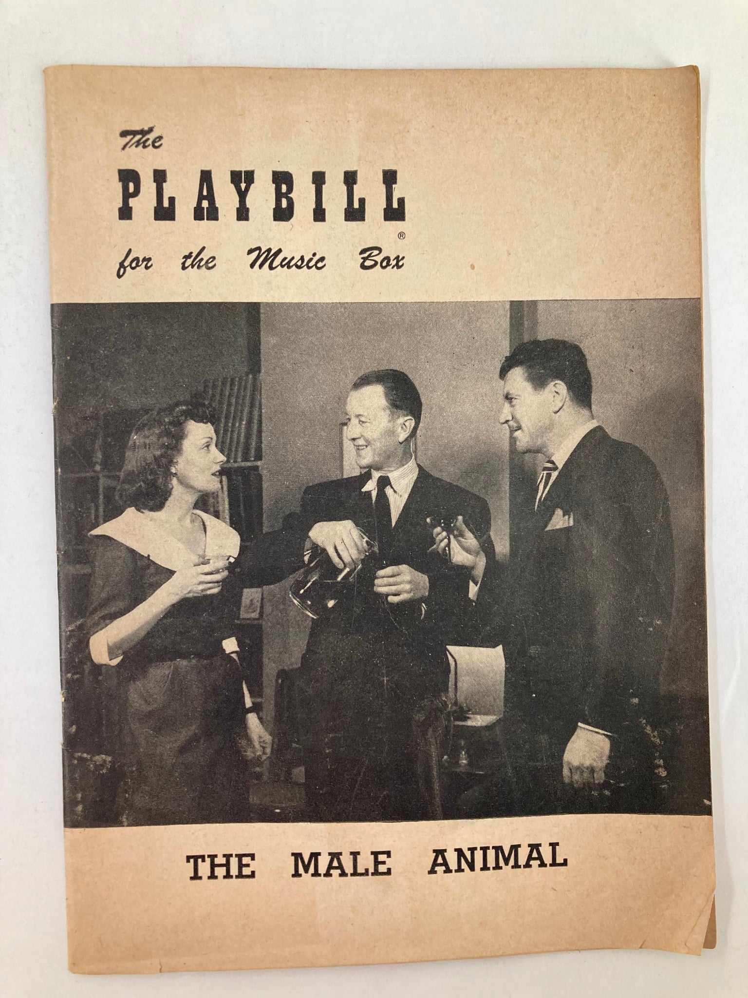 1952 Playbill The Music Box Robert Preston, Martha Scott in The Male Animal