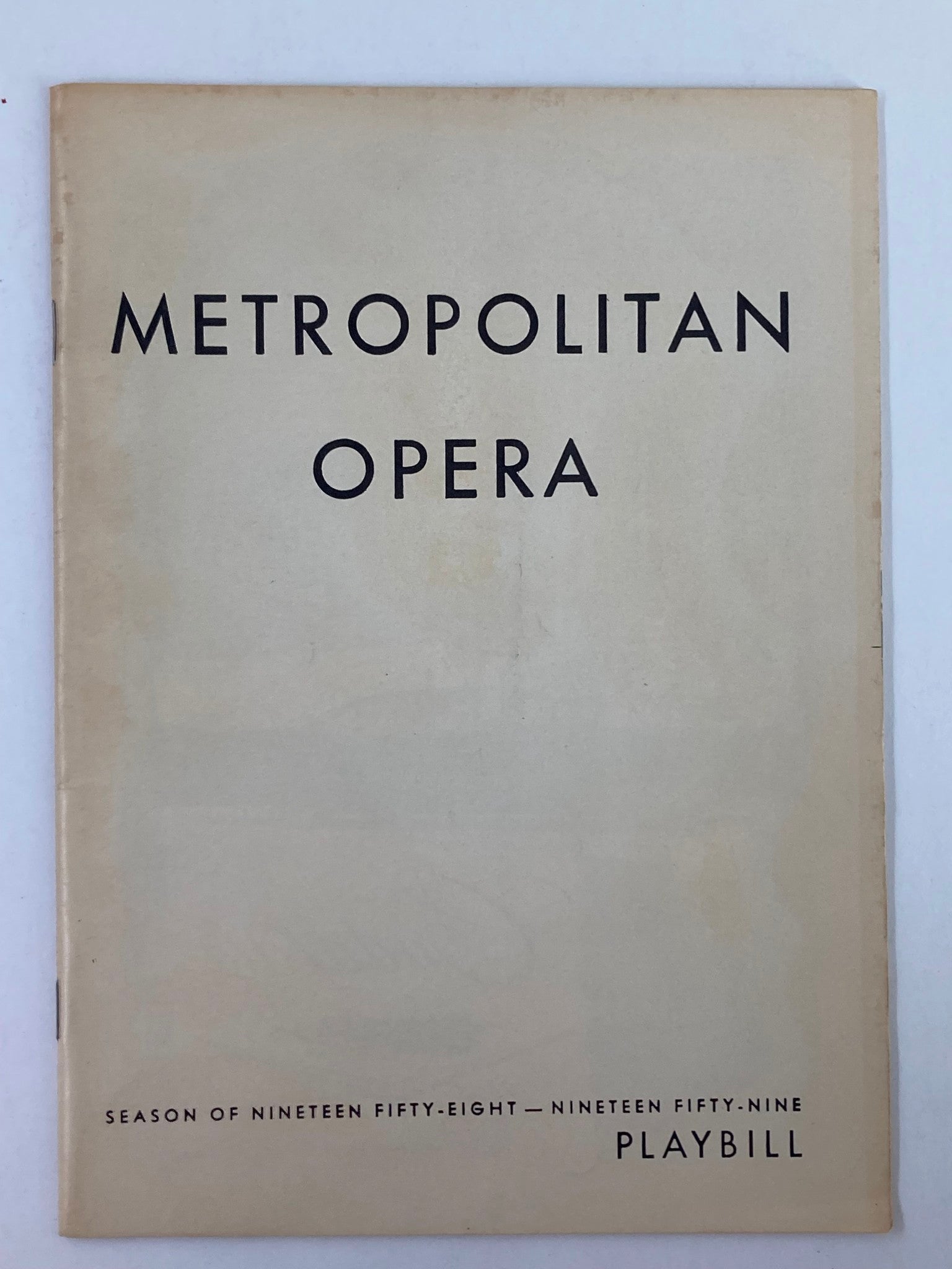 1959 Playbill Metropolitan Opera Season 1958-1959 Giorgio Tozzi in Don Carlo