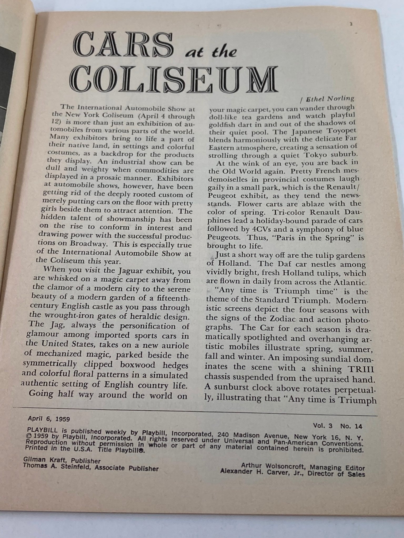 1959 Playbill Metropolitan Opera Season 1958-1959 Mario Sereni in Don Carlo