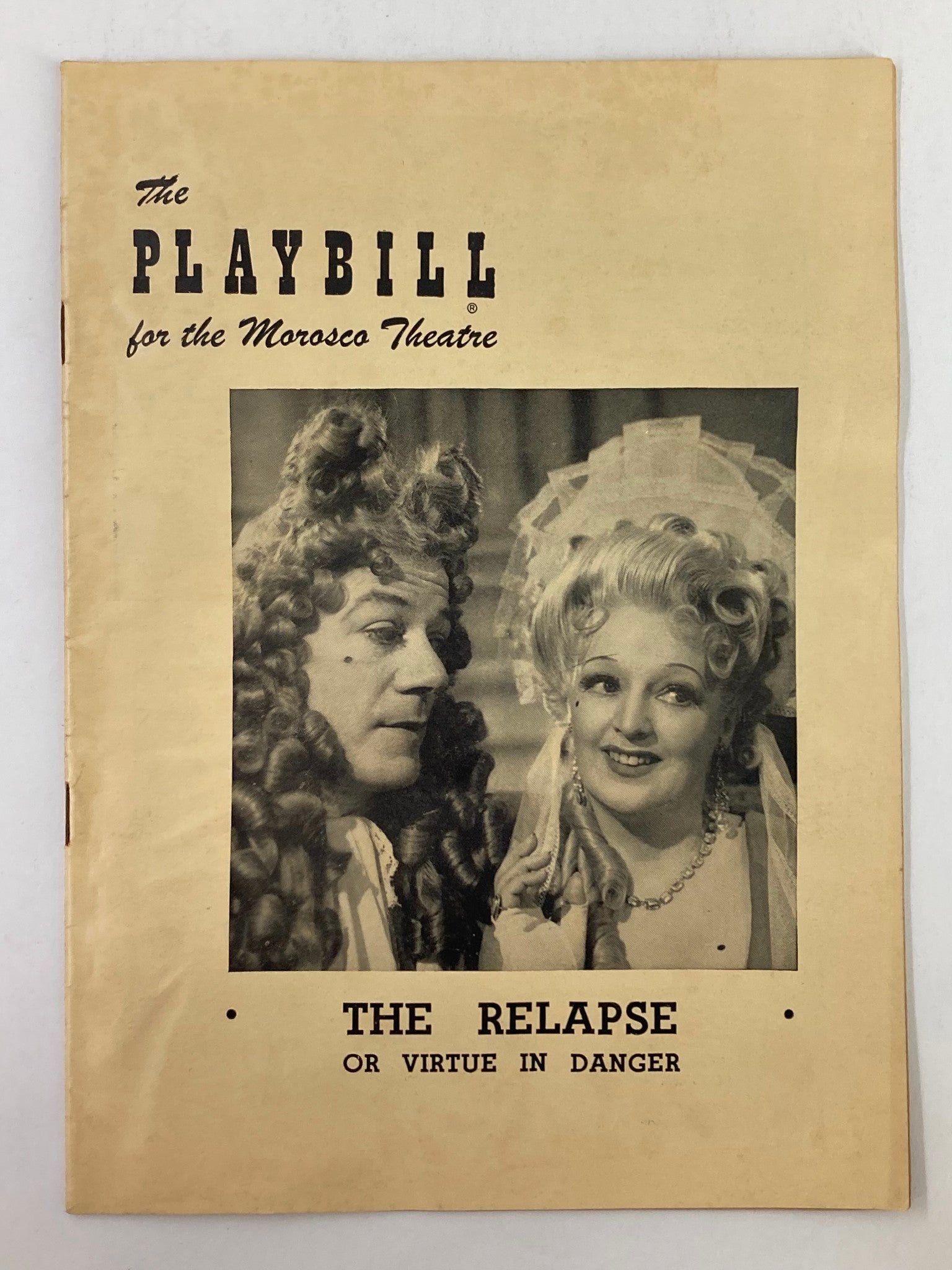 1950 Playbill Morosco Theatre Cyril Ritchard and Madge Elliott in The Relapse