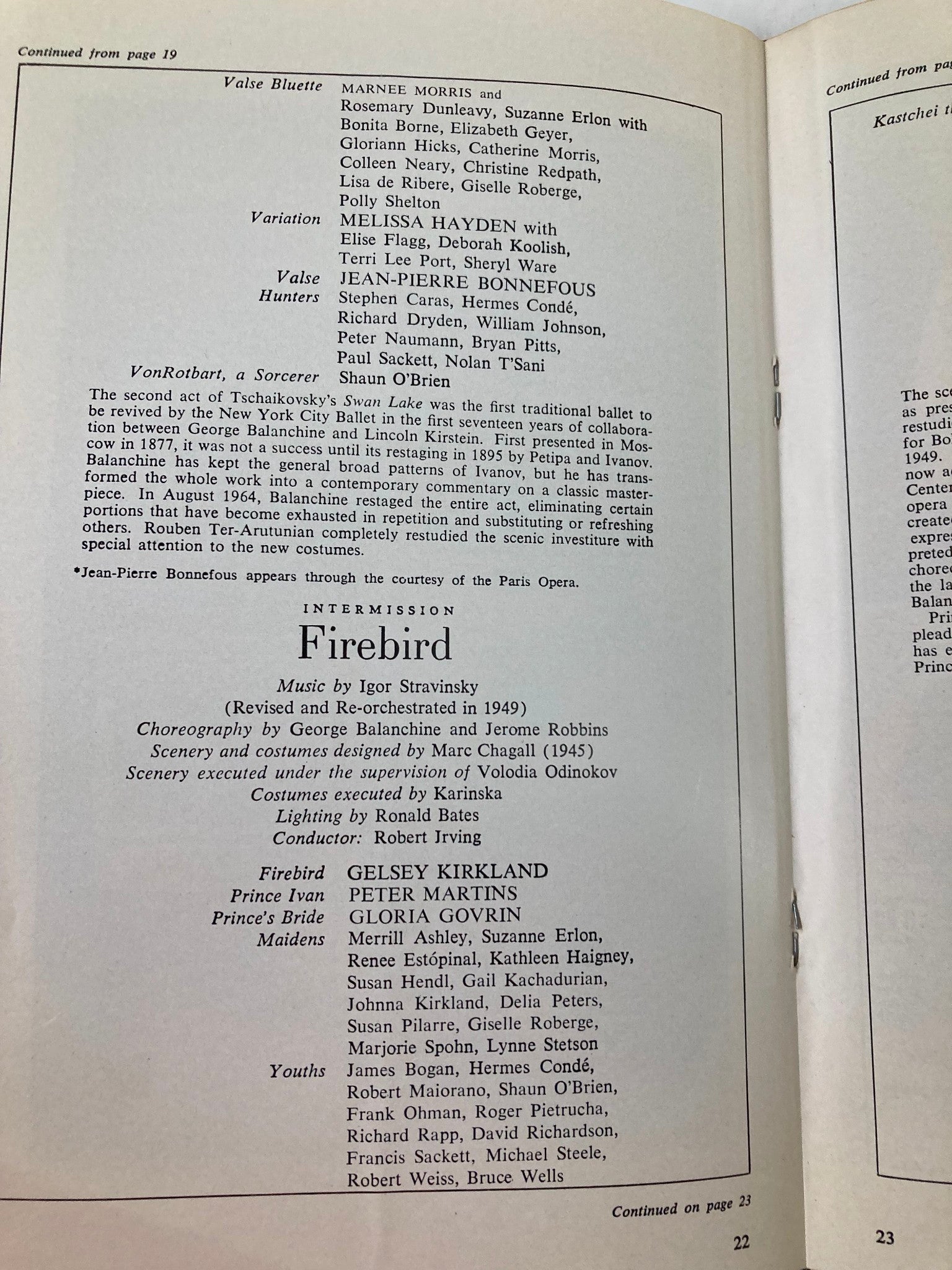 1971 City Center of Music & Drama, Inc. Program New York City Ballet