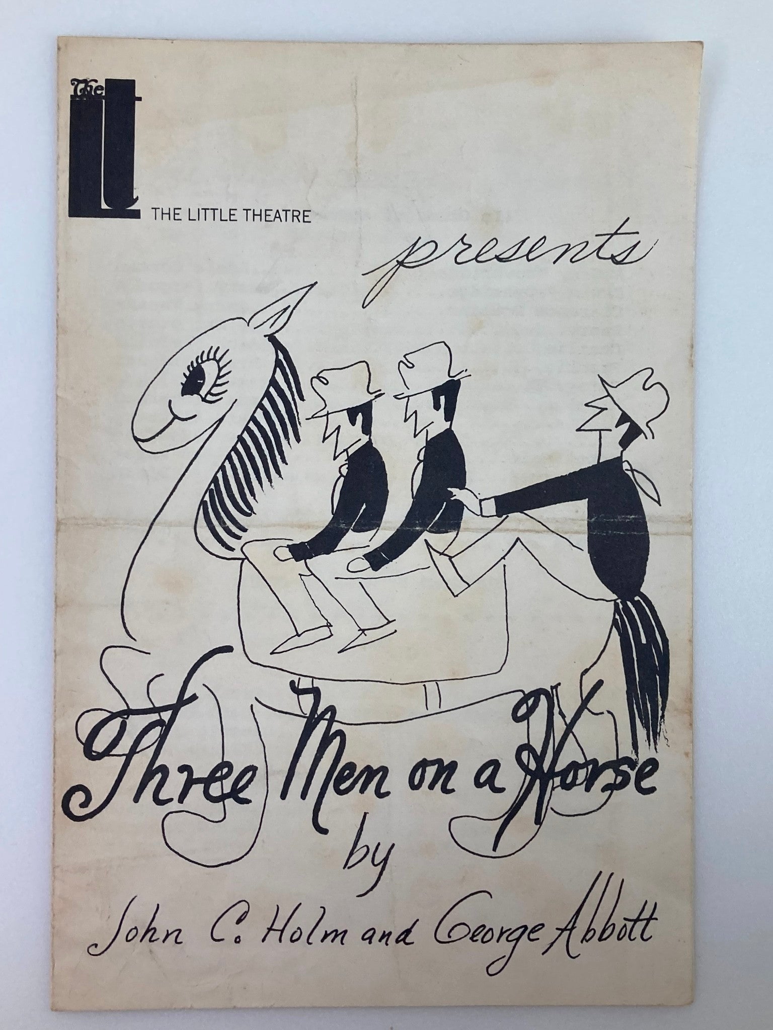 1936 The Little Theatre Program Adele Carman in Three Men On A Horse