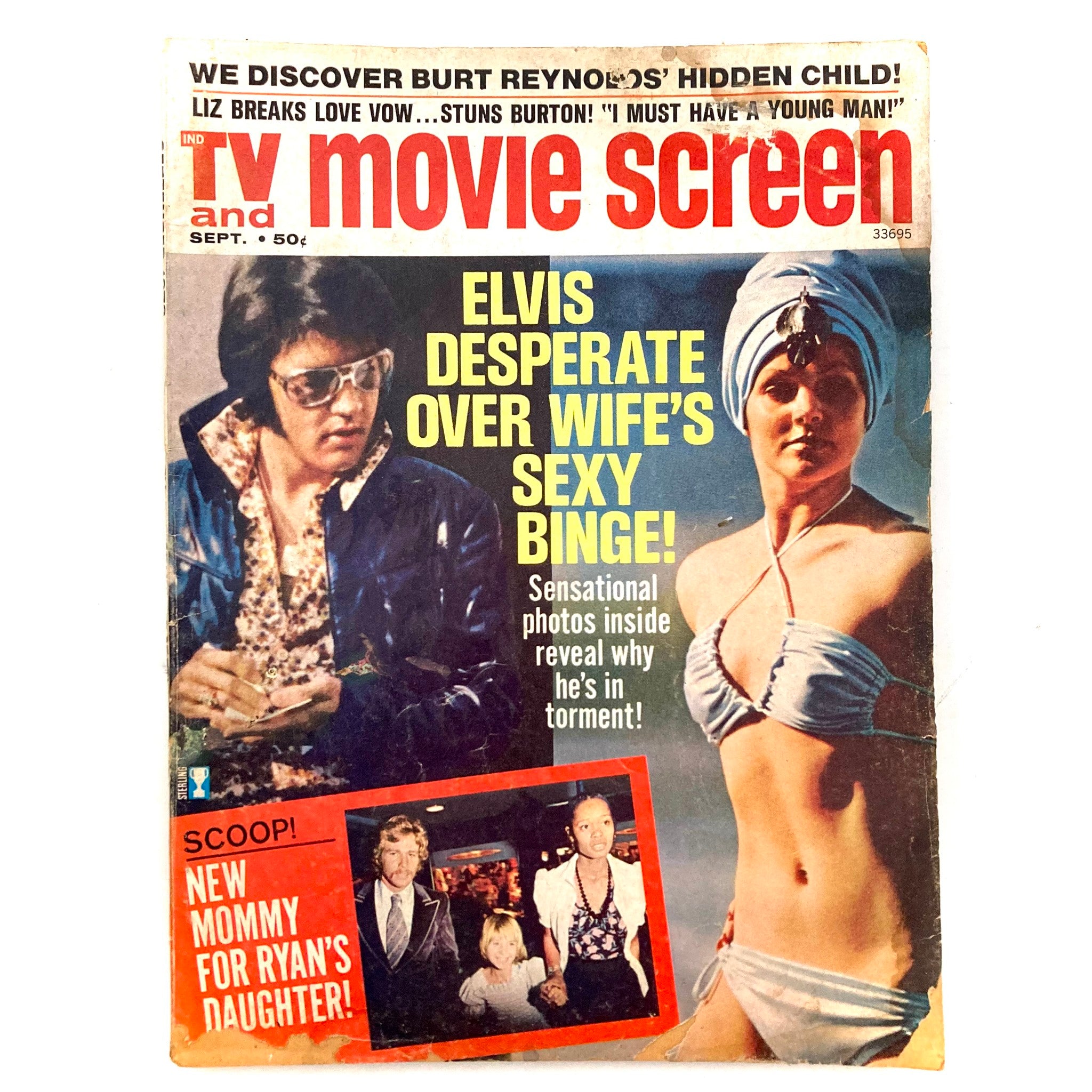 TV and Movie Screen Magazine September 1973 Elvis Presley GD Interior