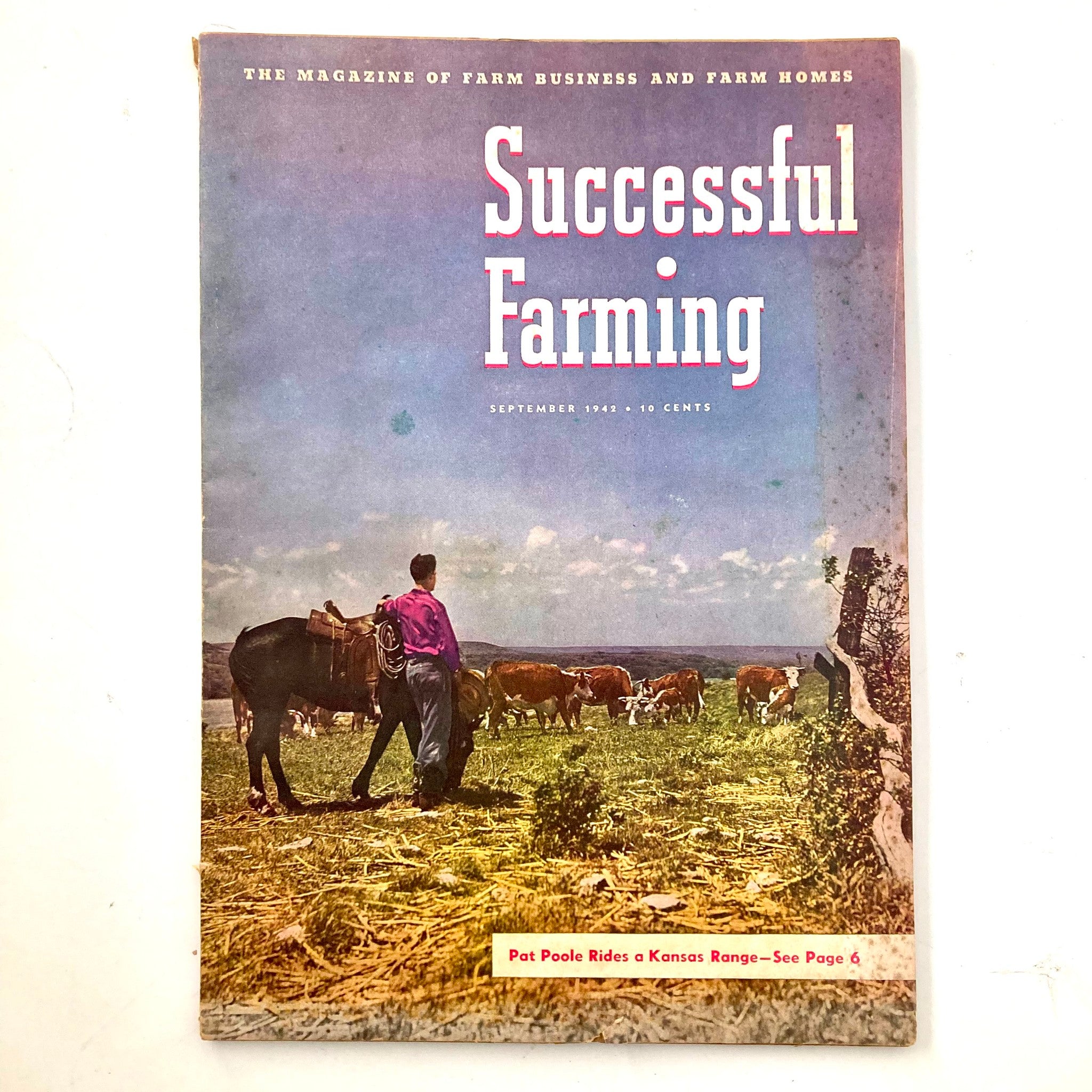 VTG Successful Farming Magazine September 1942 Pat Poole Rides a Kansas Range