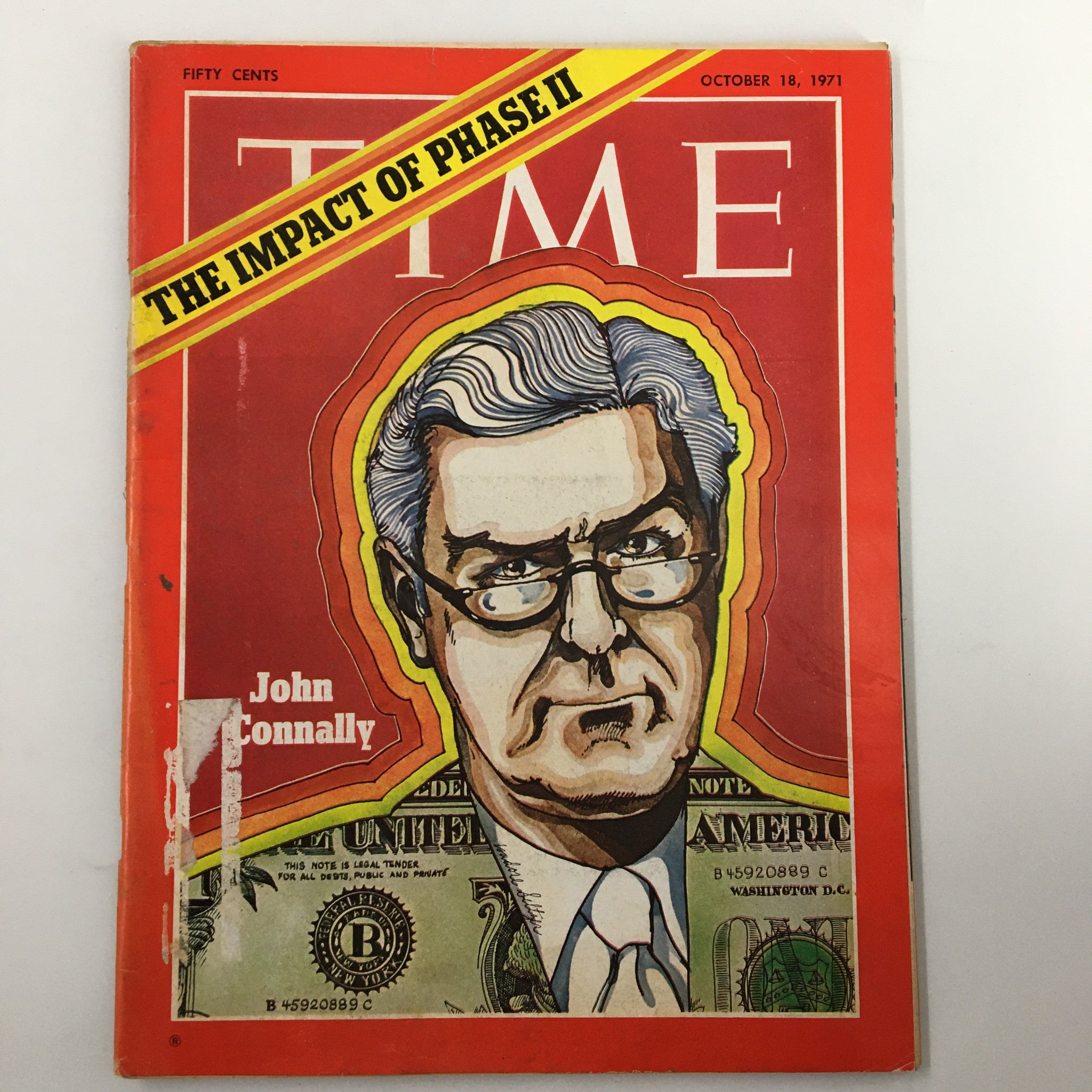 VTG Time Magazine October 18 1971 Vol. 98 No. 16 John Connally Impact of Phase 2