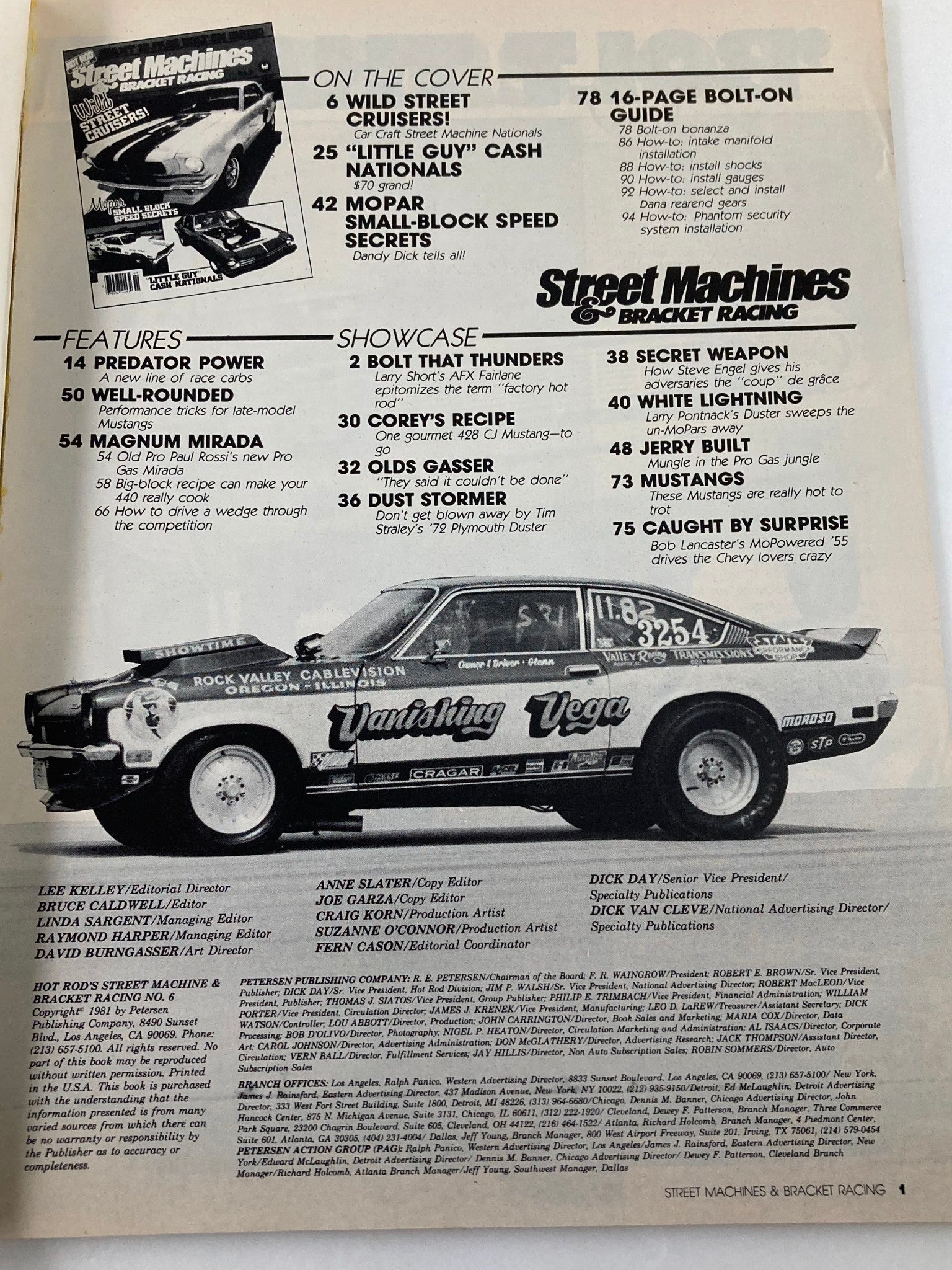 VTG Street Machines & Bracket Racing Magazine No. 6 1981 Wild Cruiser No Label