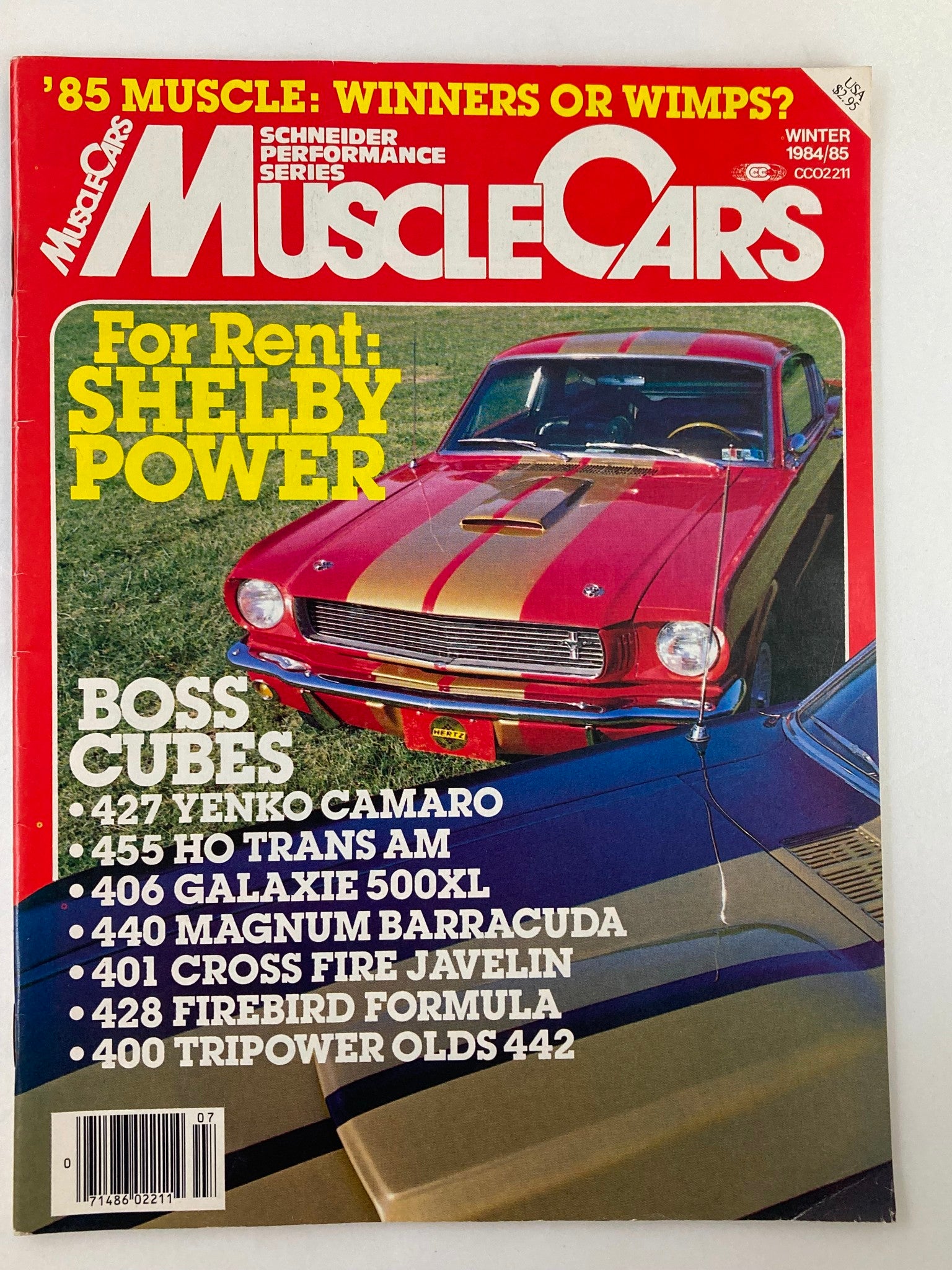 VTG Muscle Cars Magazine Winter 1984 For Rent Shelby Power No Label