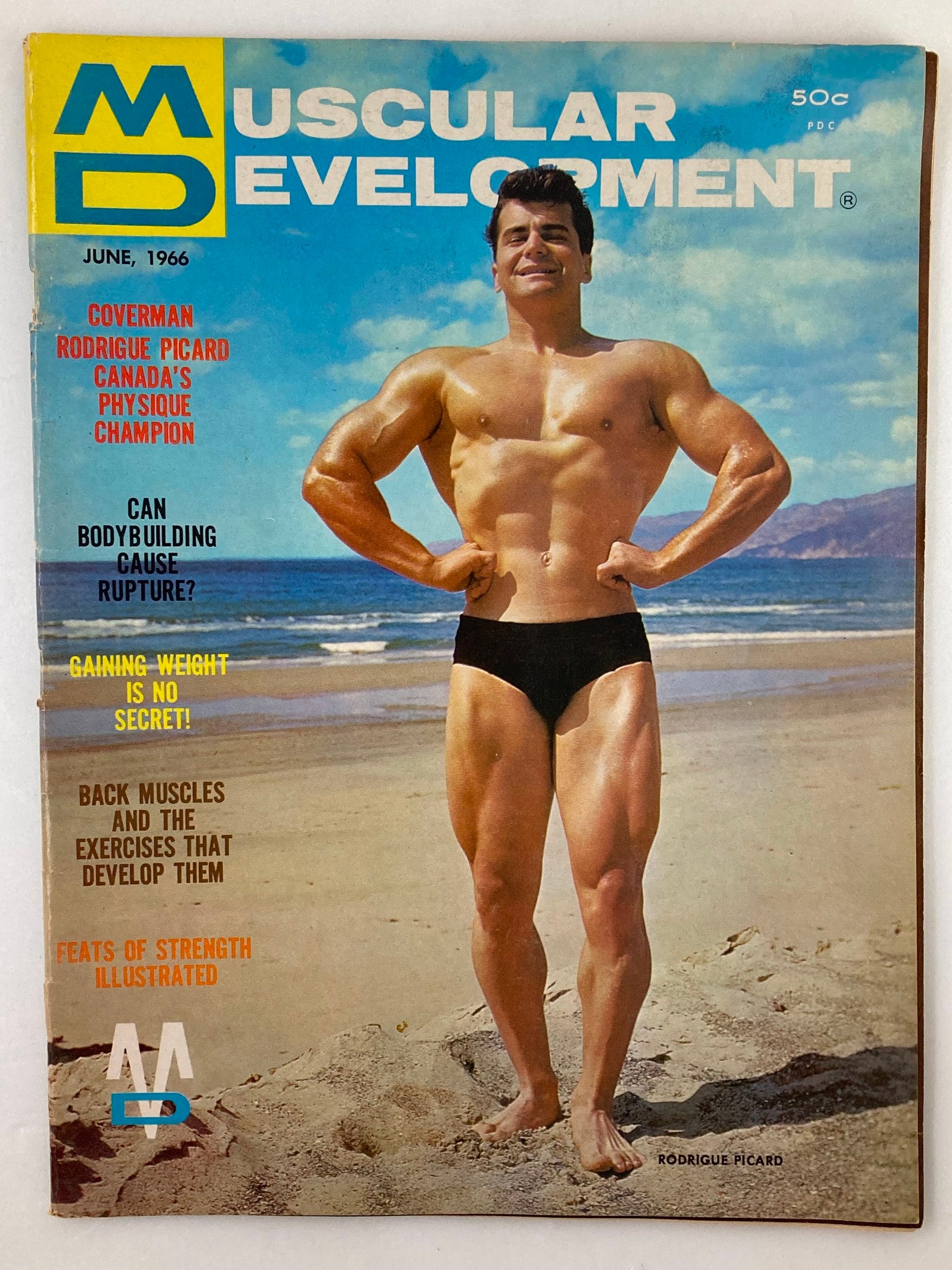 VTG Muscular Development Magazine June 1966 Vol 3 #6 Rodrigue Picard No Label