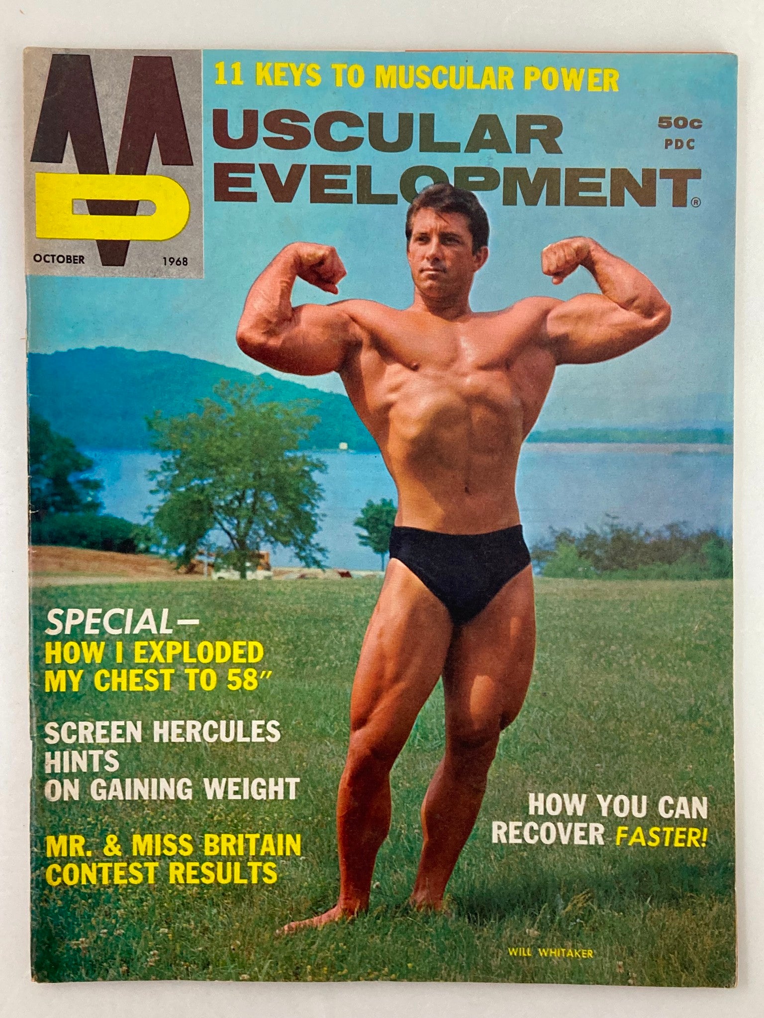 VTG Muscular Development Magazine October 1968 Vol 3 #10 Will Whitaker No Label