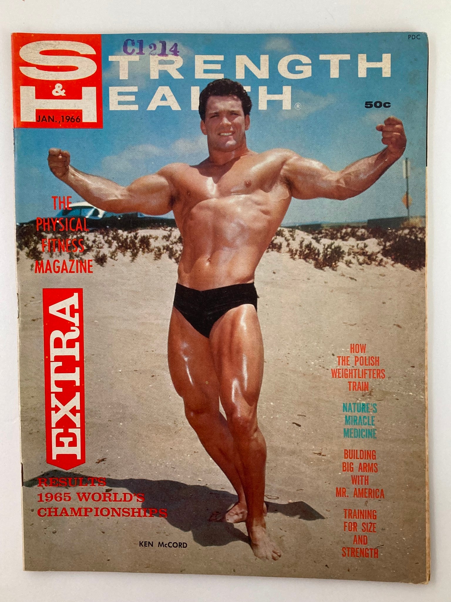 VTG Strength & Health Magazine January 1966 Vol 34 #1 Ken McCord No Label