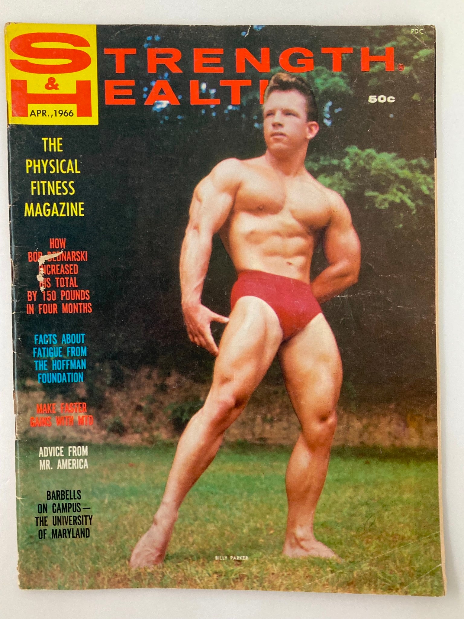 VTG Strength & Health Magazine April 1966 Vol 34 #4 Billy Parker No Label