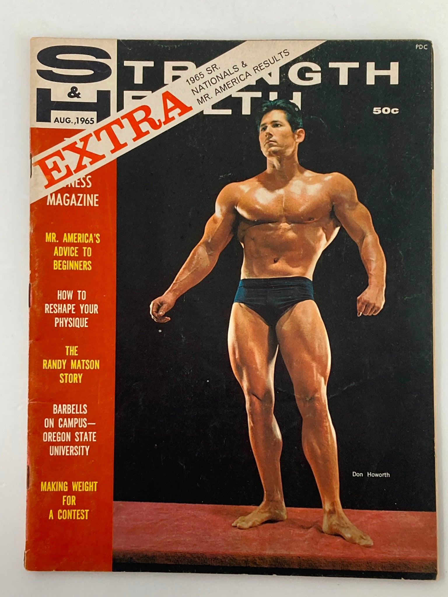 VTG Strength & Health Magazine August 1965 Vol 33 #8 Don Howorth No Label