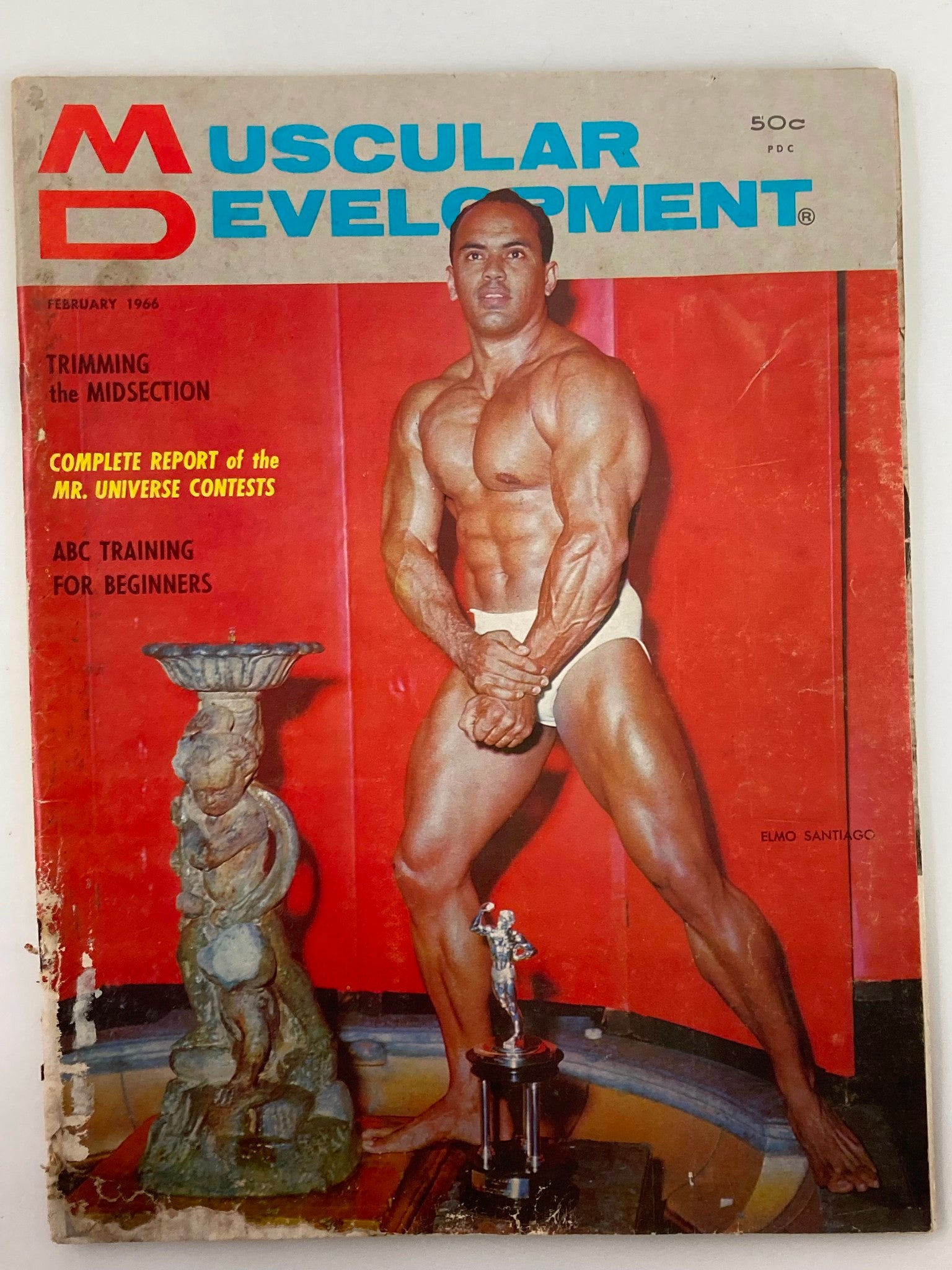 VTG Muscular Development Magazine February 1966 Vol 3 #2 Elmo Santiago No Label