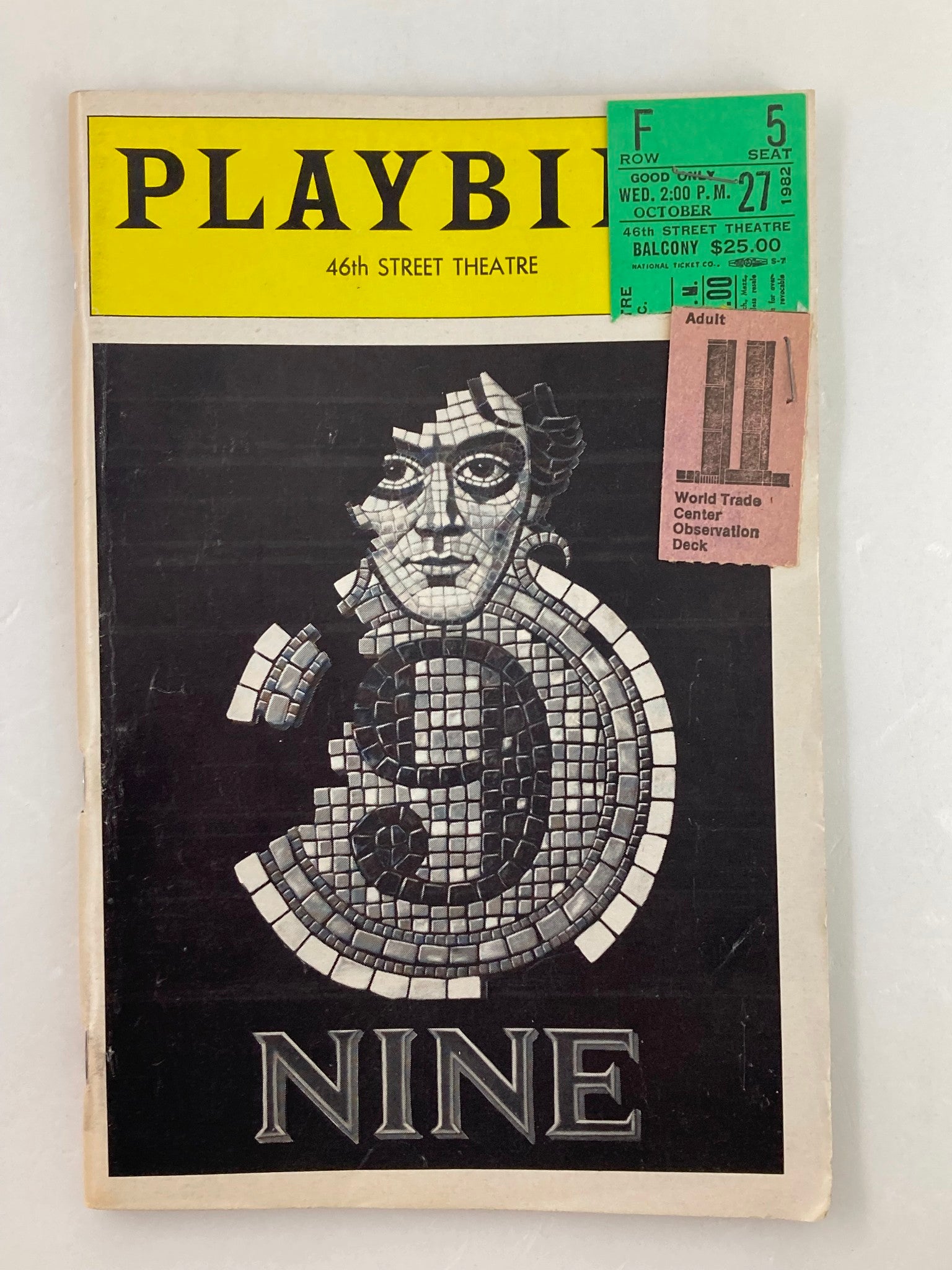 1982 Playbill 46th Street Theatre Raul Julia in "Nine" The Musical