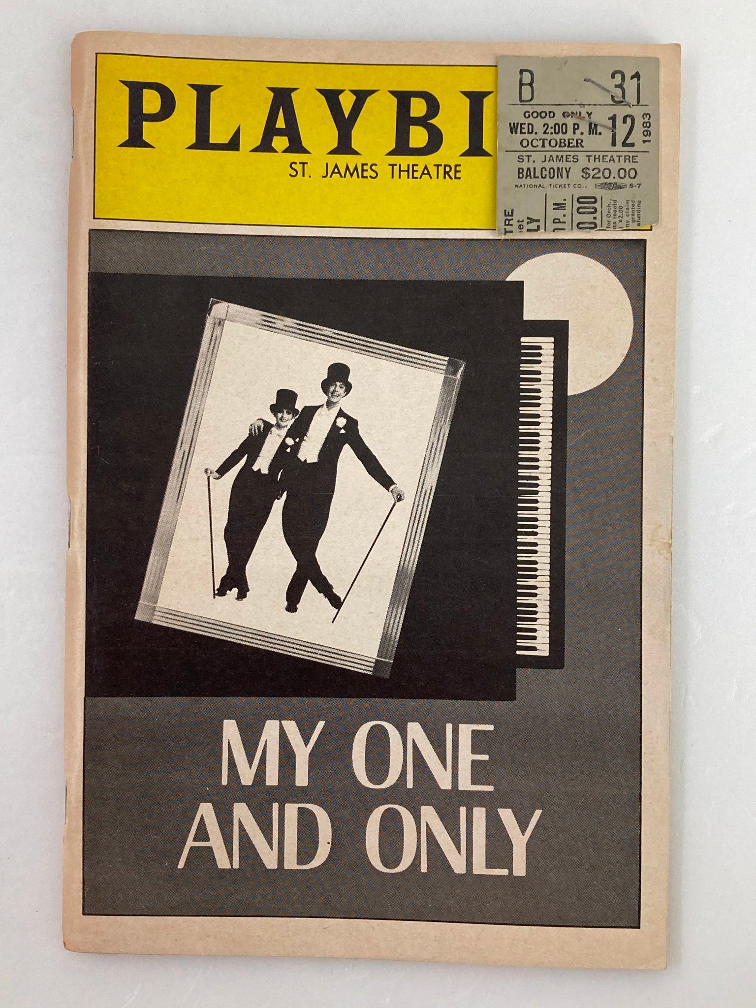 1983 Playbill St. James Theatre Twiggy & Tommy Tune in My One and Only