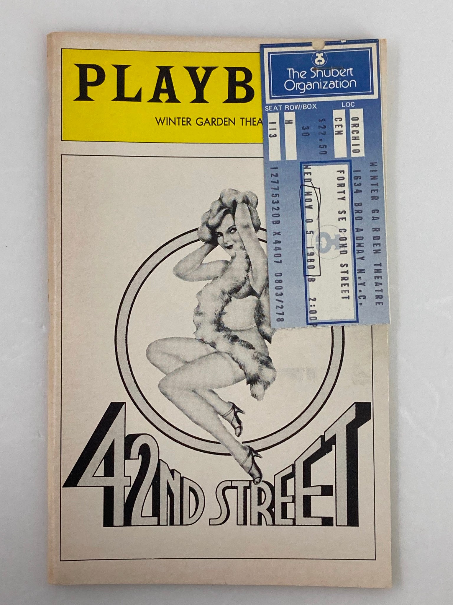 1980 Playbill Winter Garden Theatre Tammy Grimes & Jerry Orbach in 42nd Street