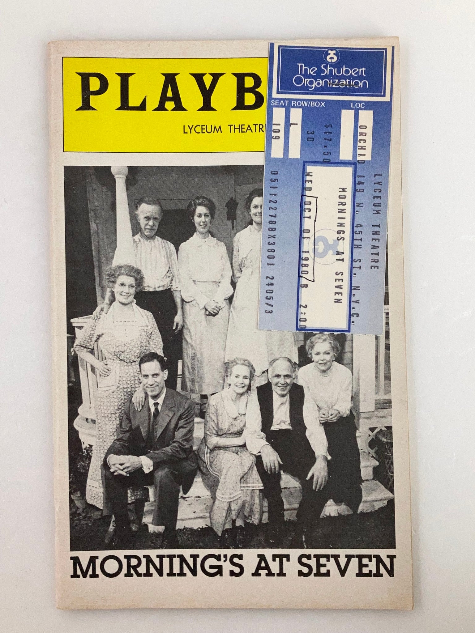 1980 Playbill Lyceum Theatre Nancy Marchand in Morning's at Seven