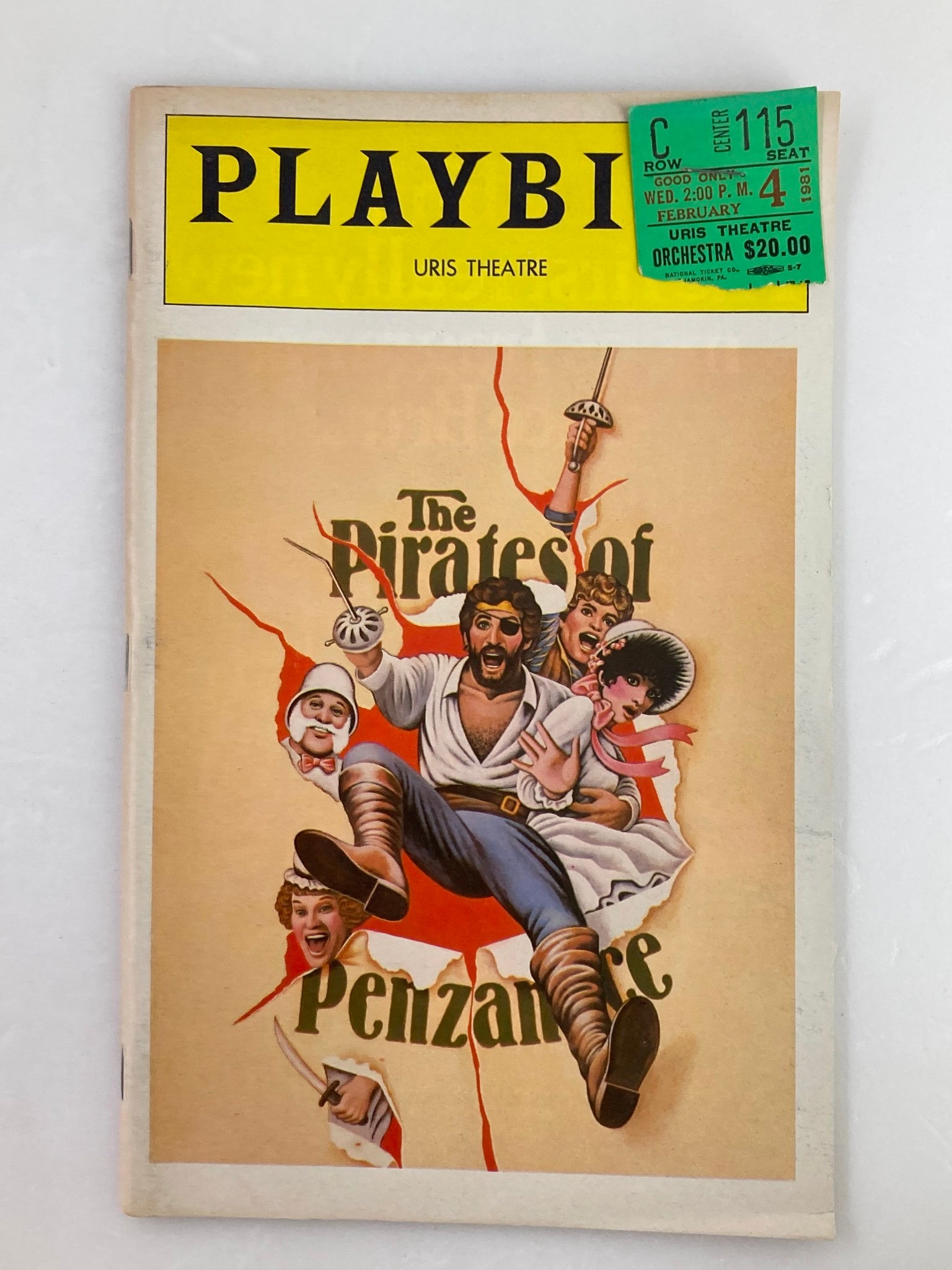 1981 Playbill Uris Theatre Tony Azto, Stephen Hanan in The Pirates of Penzance