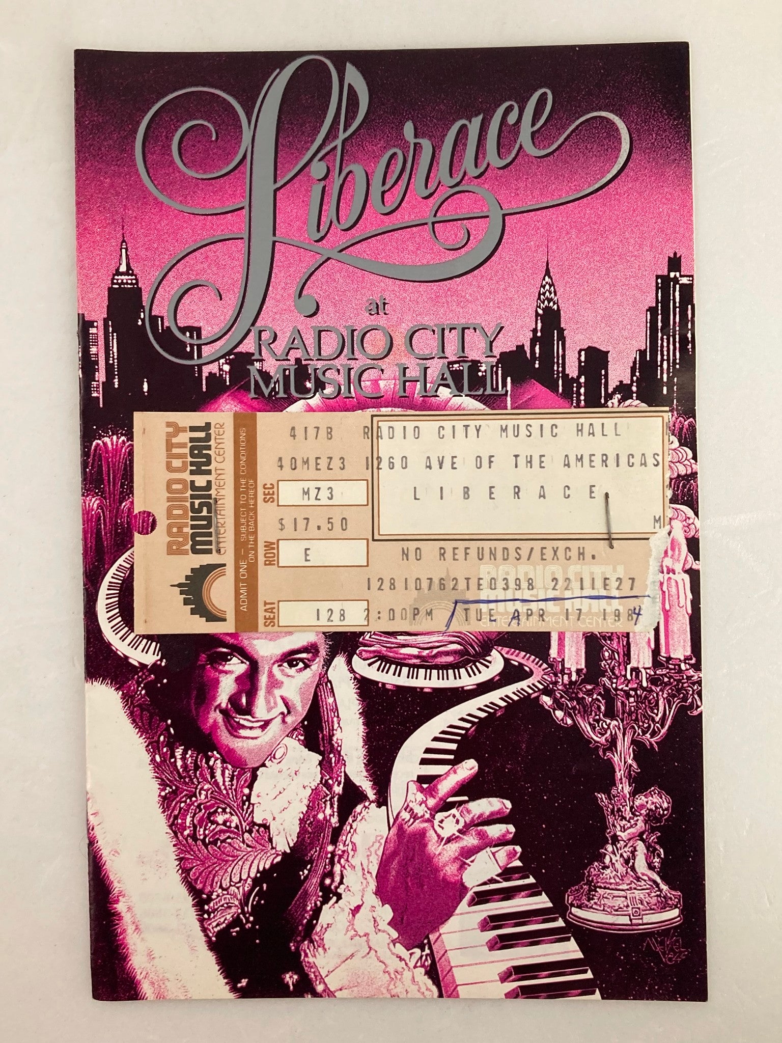 1984 Radio City Music Hall Program The Rockettes, Dancing Waters in Liberace