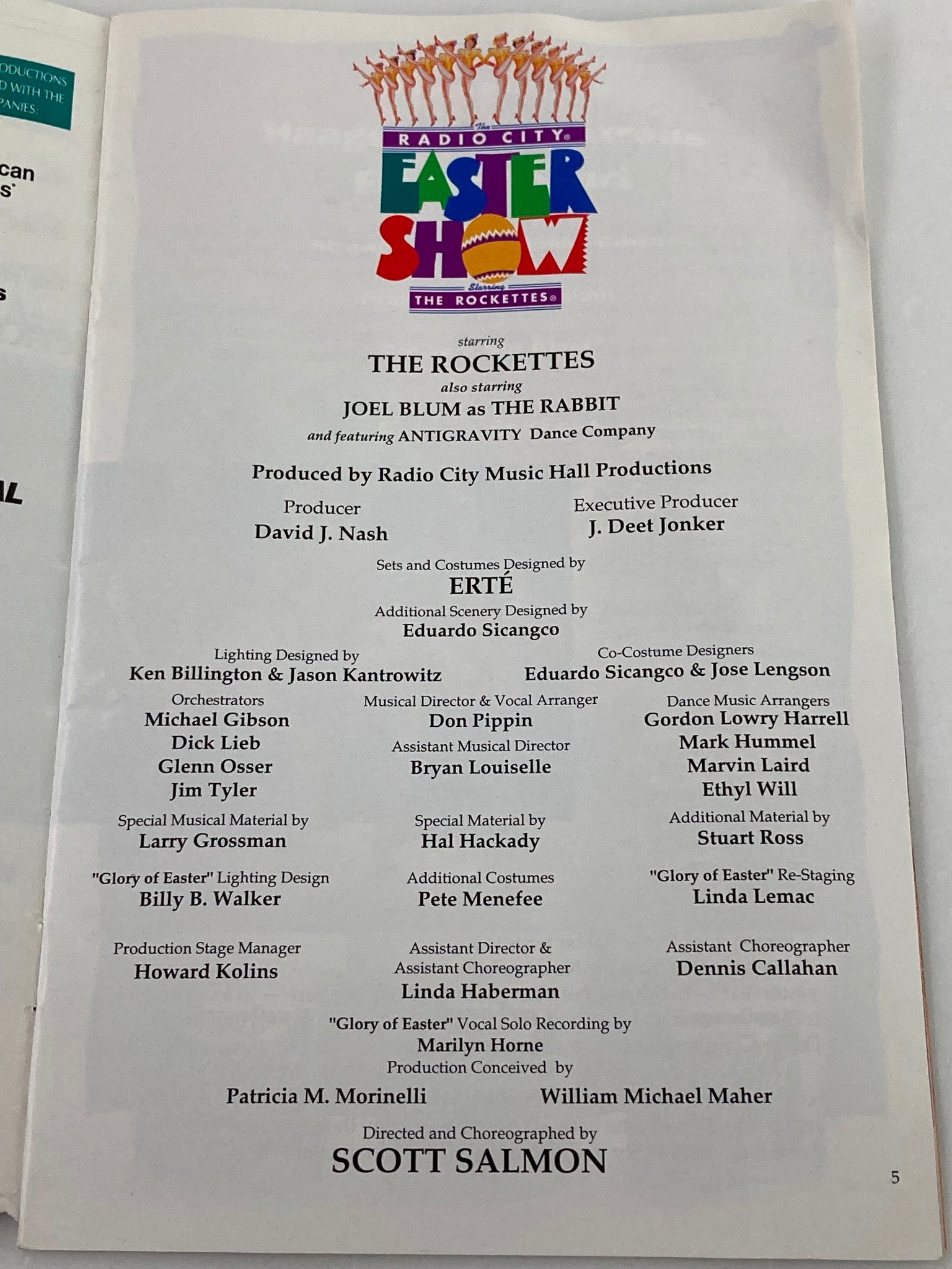 1993 Radio City Music Hall The Rockettes & Joel Blum in Easter Show