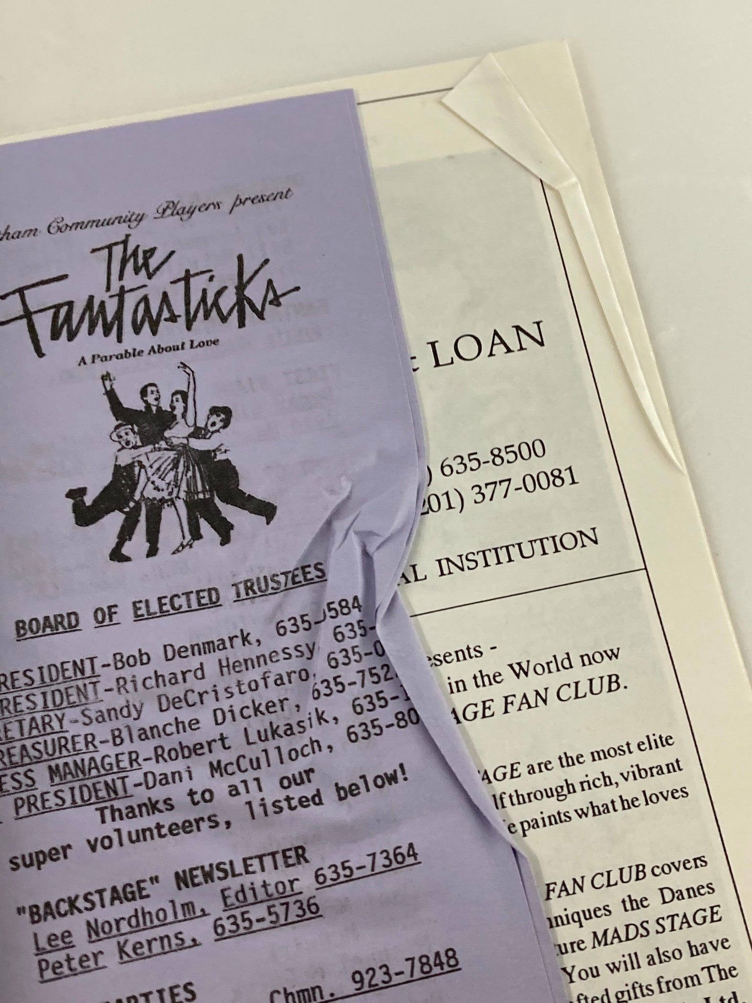 1993 The Chatham Community Players The Fantasticks A Parable About Love