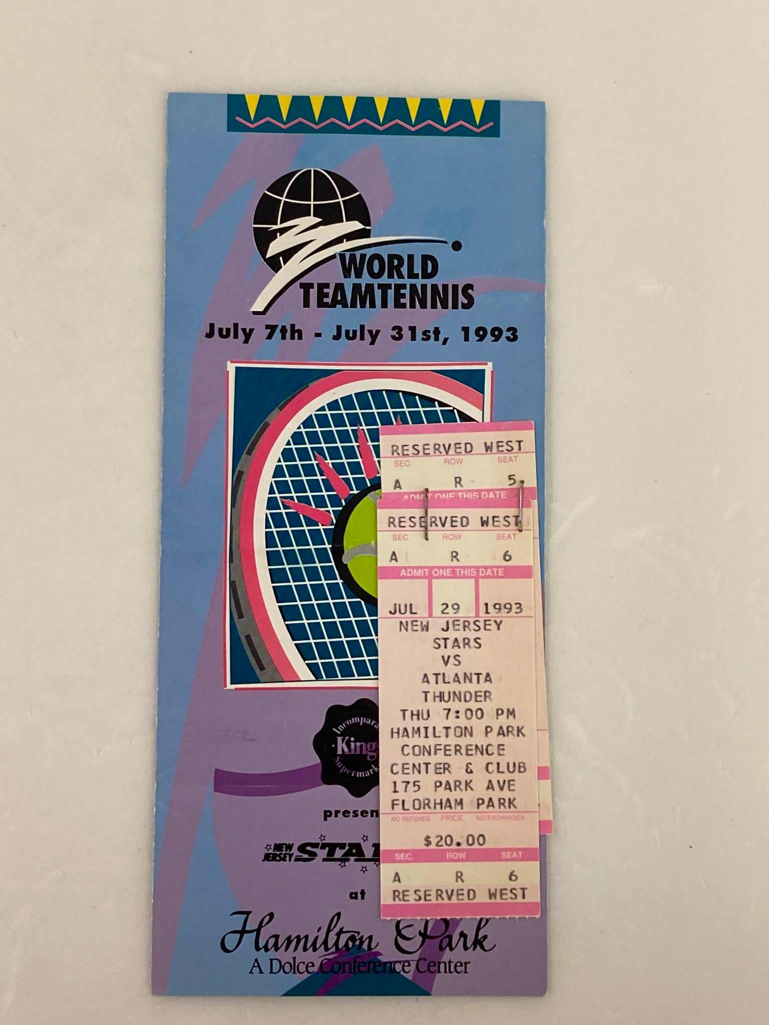 1993 World Teamtennis New Jerssey Stars vs Atlanta Thunder at Hamilton Park