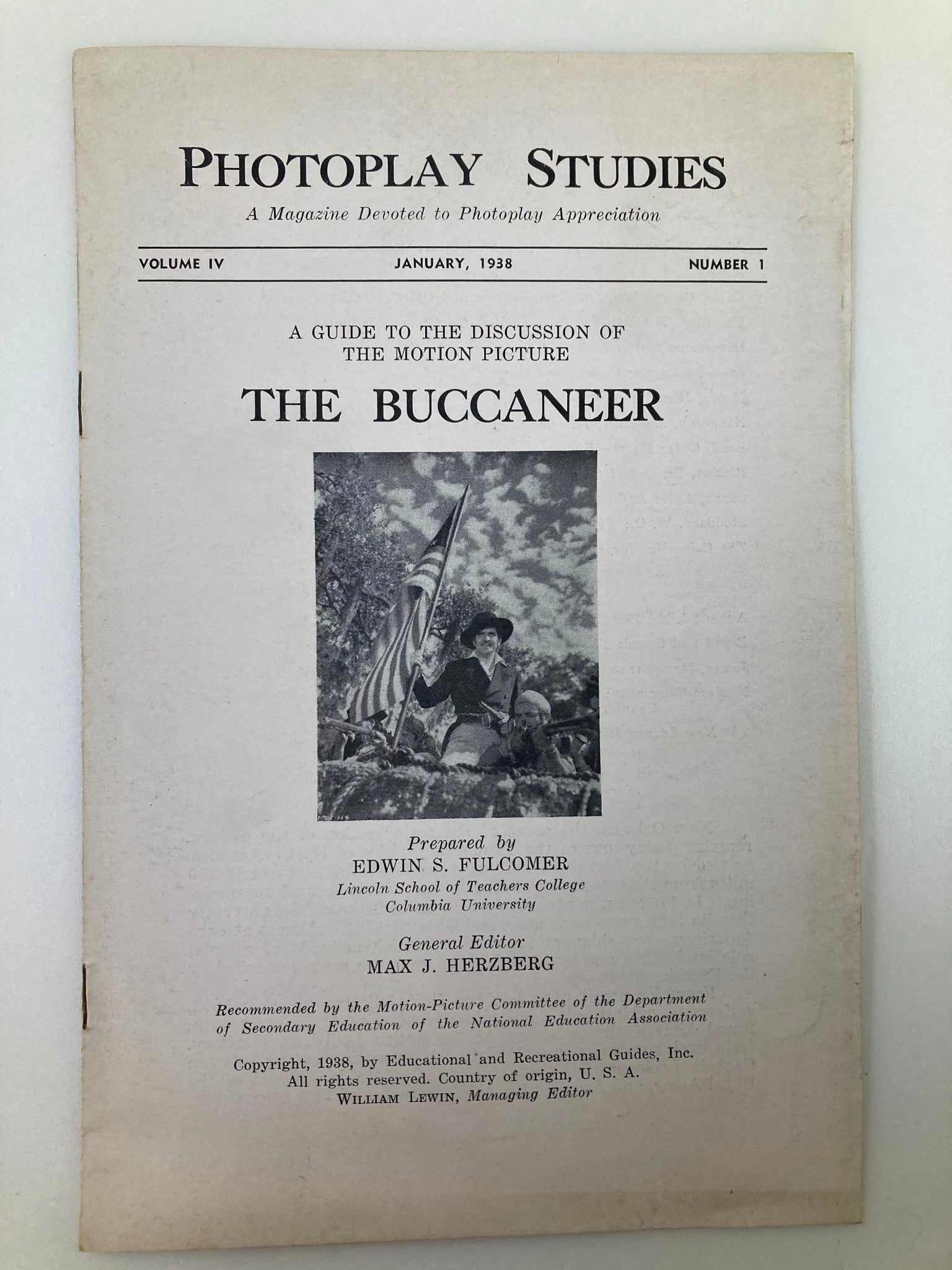 1938 Photoplay Studies Program The Buccaneer by Edwin S. Fulcomer