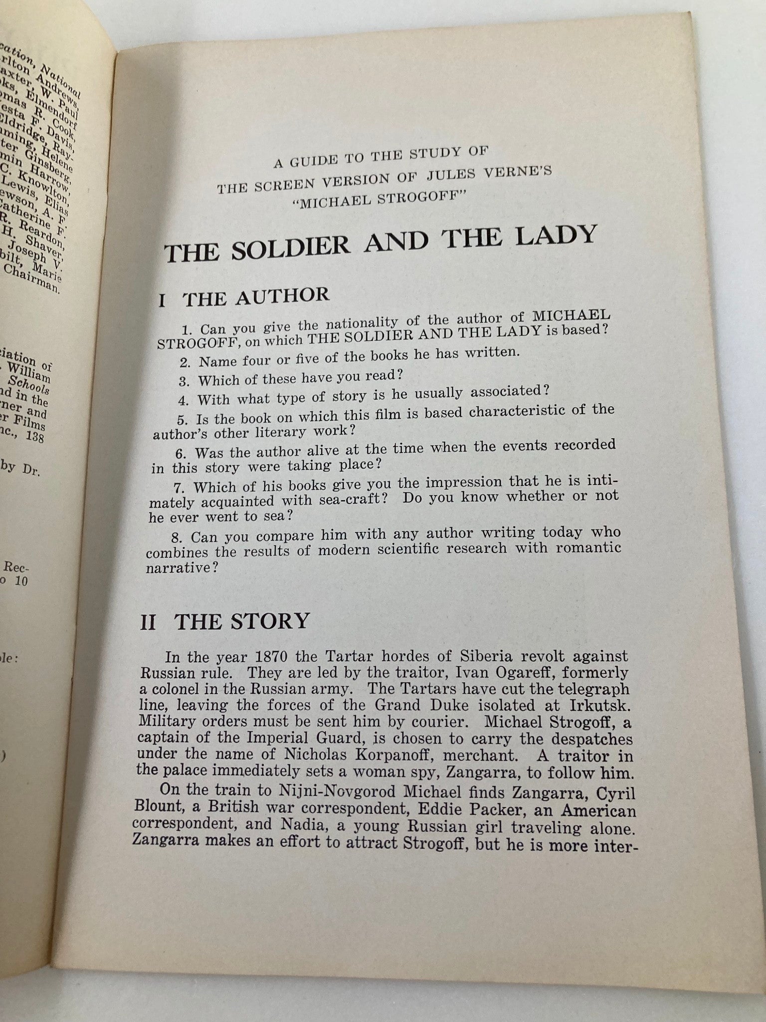 1937 Photoplay Studies Program Vol 3 #2 The Soldier and The Lady by Max Herzberg