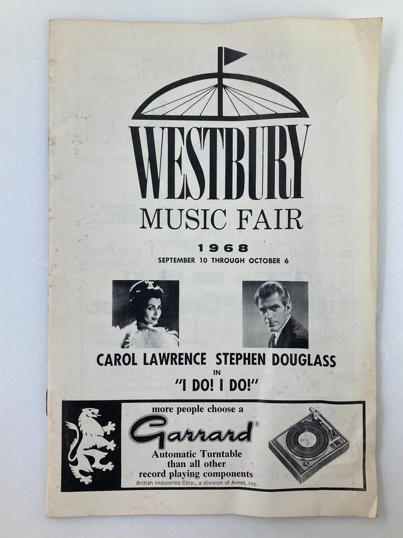 1968 Westbury Music Fair Carol Lawrence, Stephen Douglass in I Do! I Do!