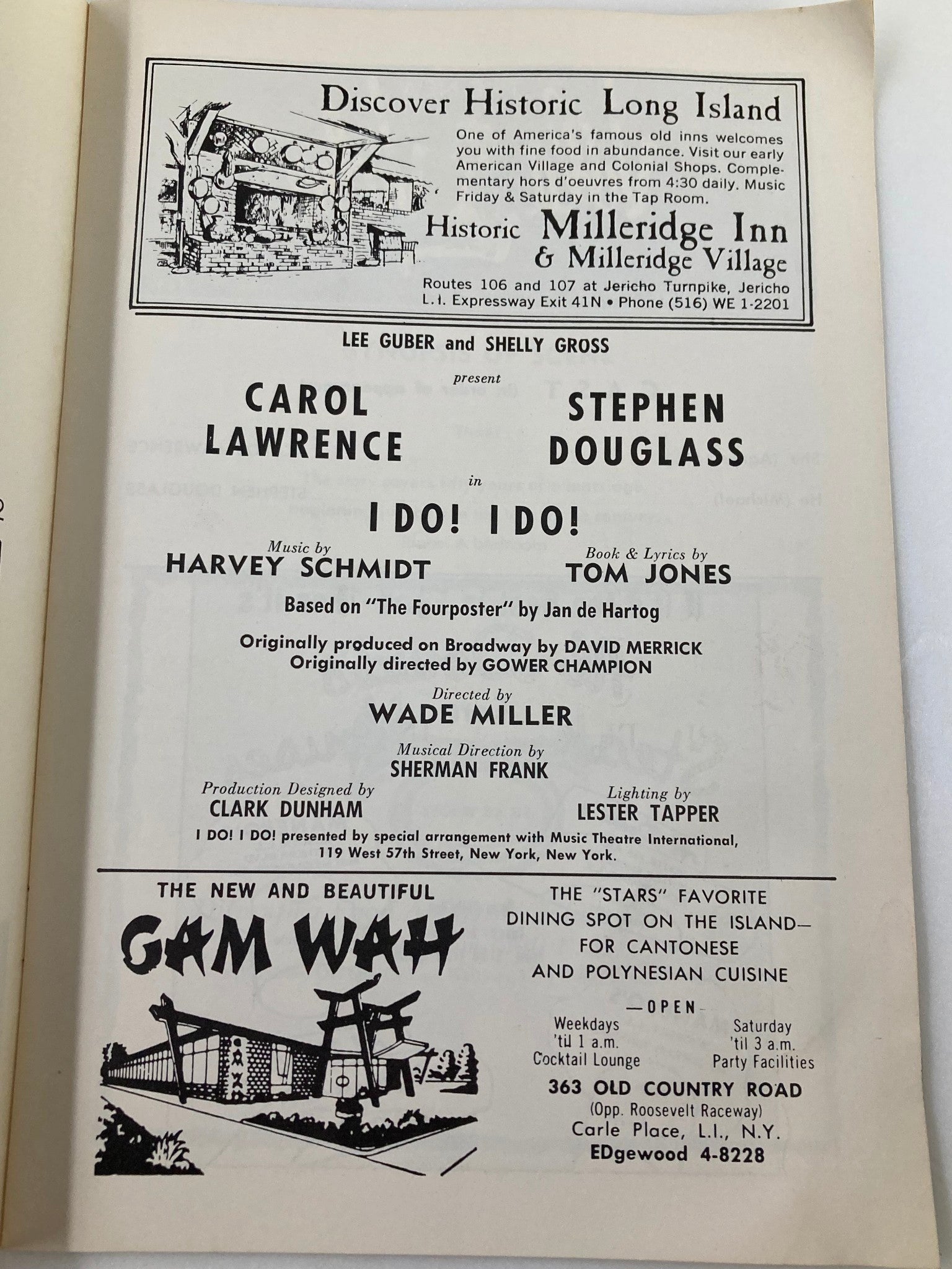 1968 Westbury Music Fair Carol Lawrence, Stephen Douglass in I Do! I Do!