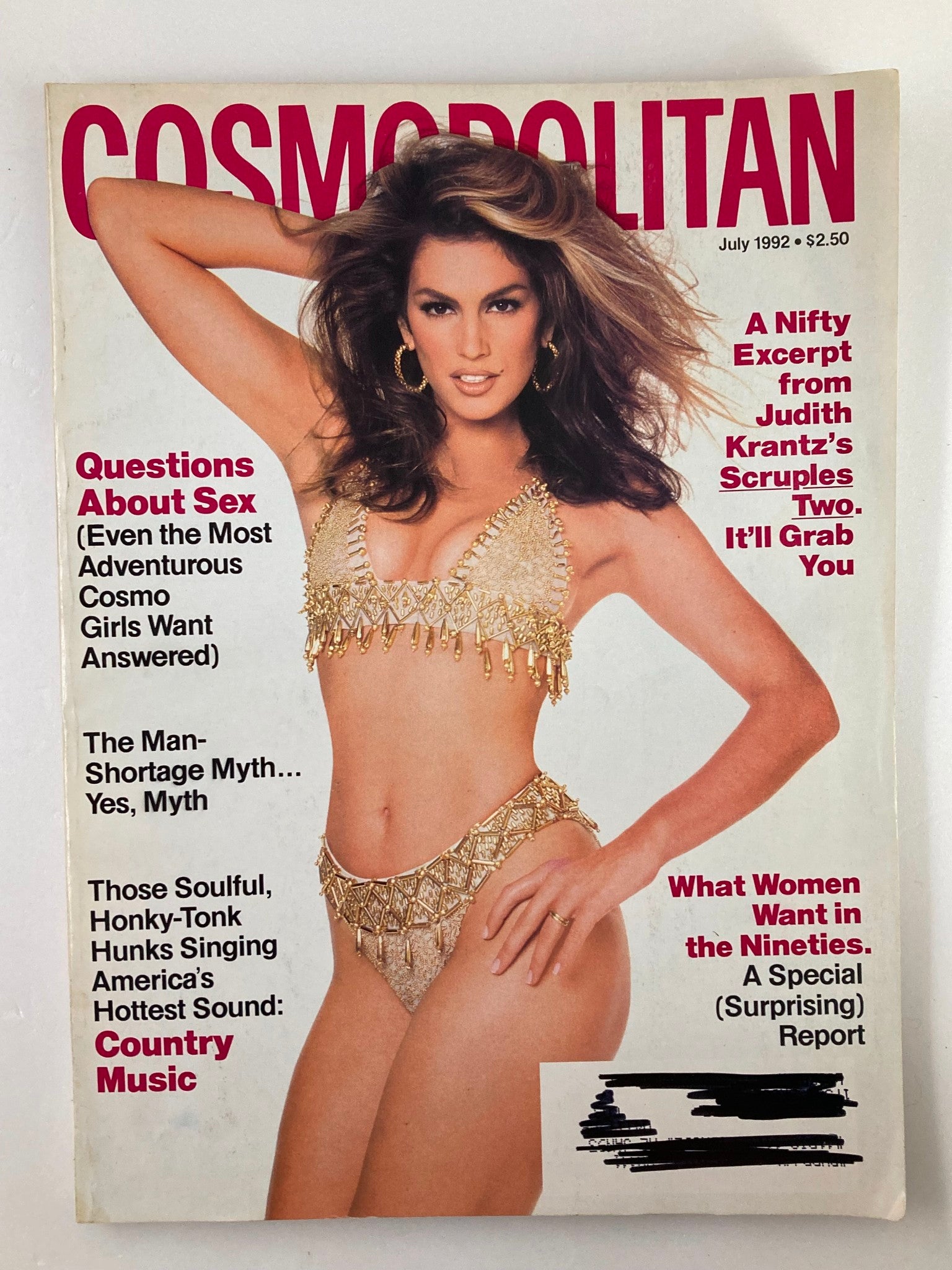 VTG Cosmopolitan Magazine July 1992 Judith Krantz's Scruples Two